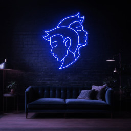 Gemini Neon Sign, Astrology Horoscope Zodiac Sign for Gemini, Room decor, Party, and Office Decor, Gemini Wall Art, Sign for Gemini Couples