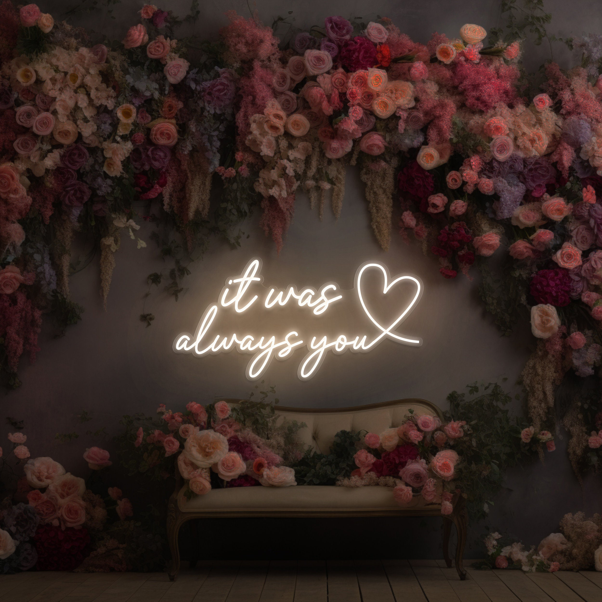 It Was Always You Led Neon Sign, Wedding Reception Decor, Home Decor, Bedroom Wall Light, Girls Birthday, Neon Sign for Weddings and Events