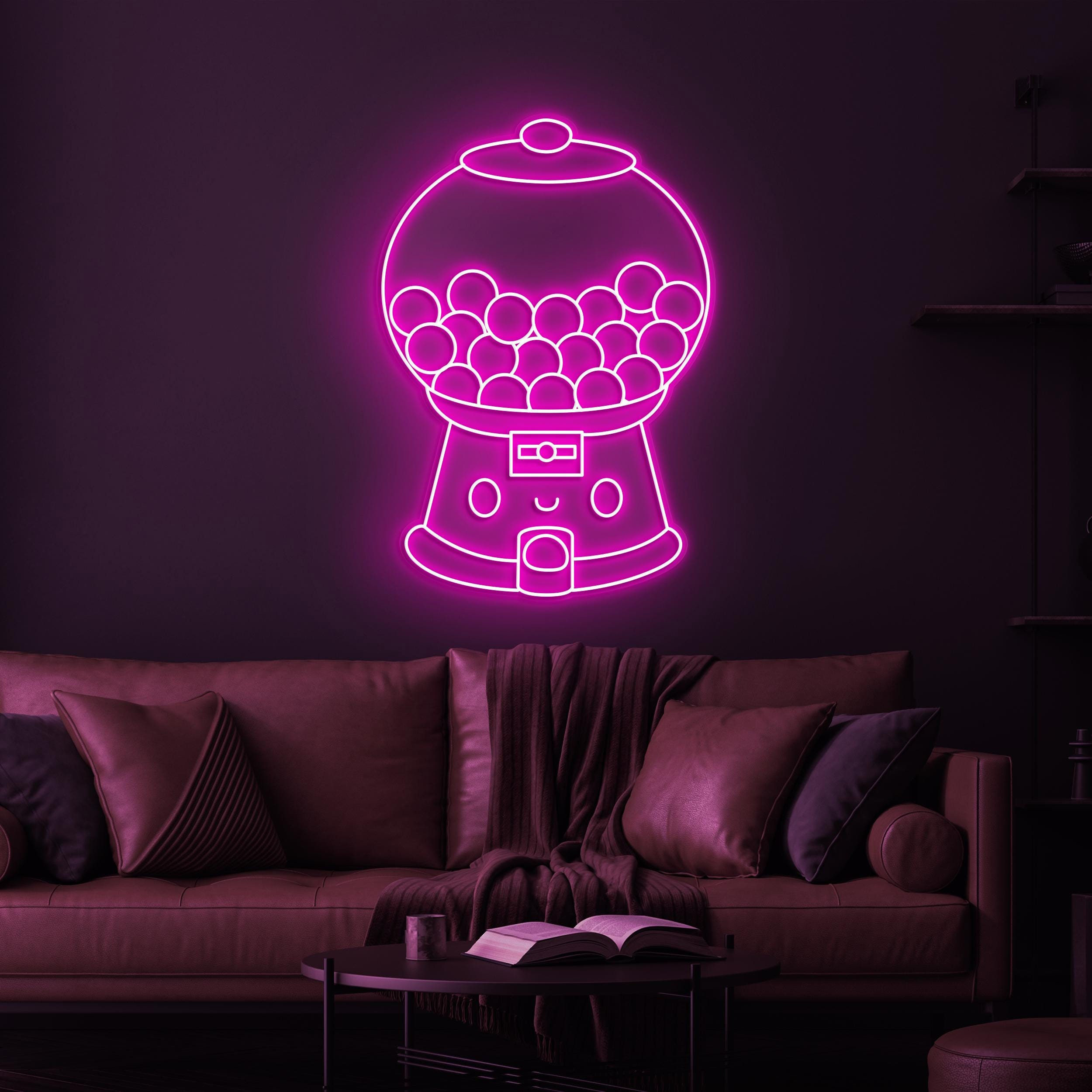 Gumball Machine Neon Sign, Gumball Machine LED Light, Gumball Machine Wall Art, Candy Machine LED Decor, Candy Lover Gift, Store, Shop Decor