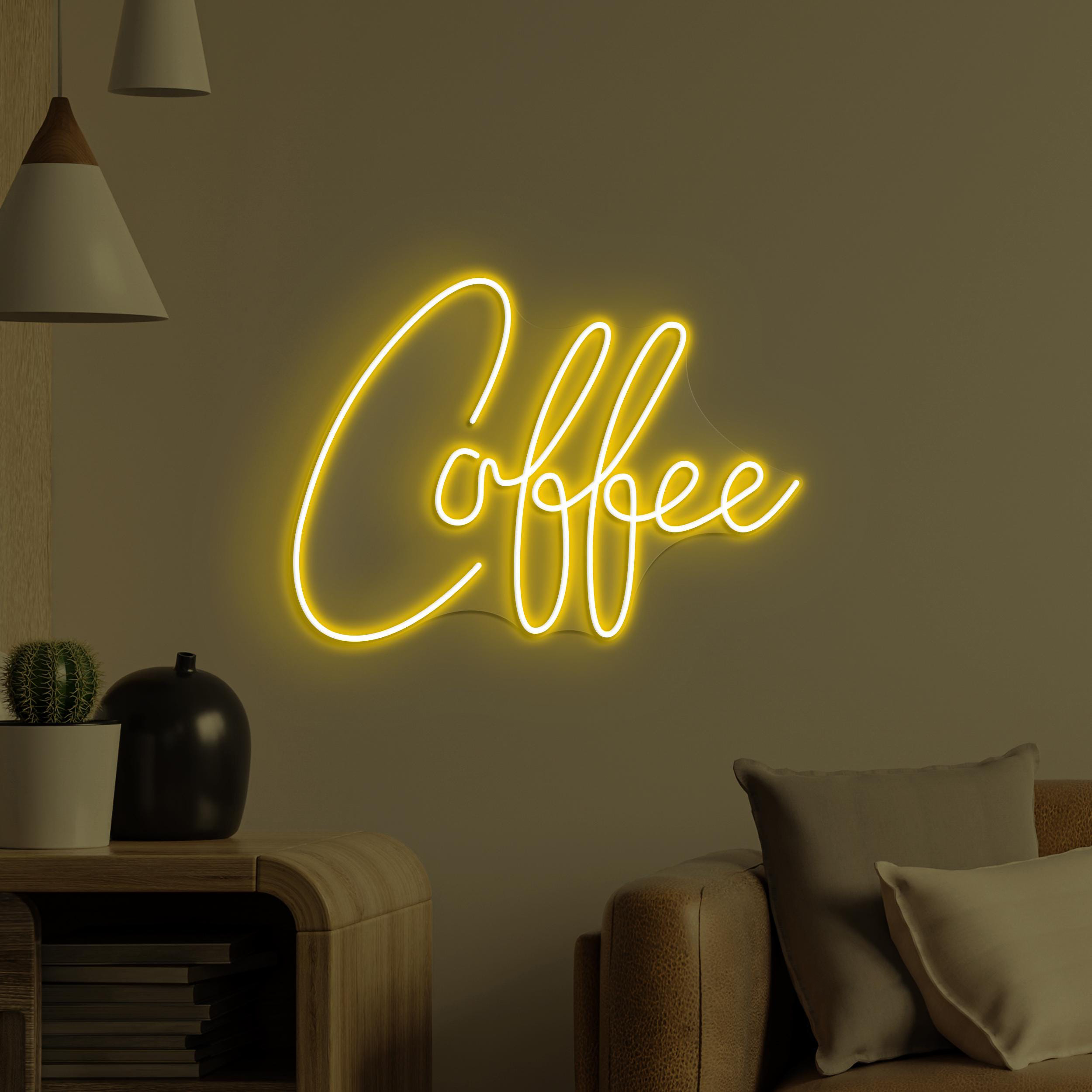 Coffee Neon Sign, Coffee LED Light, Coffee Business Logo Decor, Custom Coffee Wall Art, Coffee Shop Neon Light, Cafe, Bar, & Restaurant Art