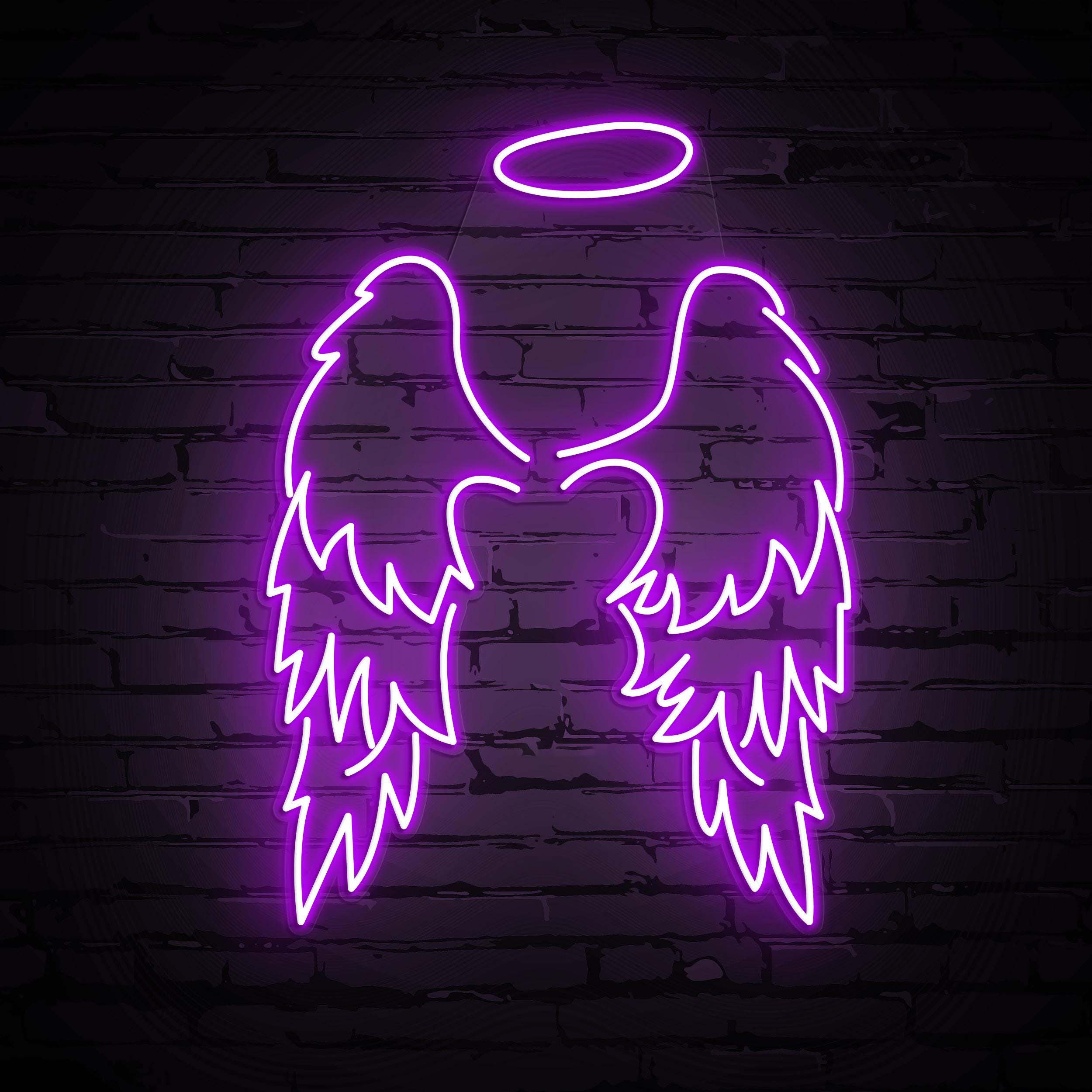 Angel Wings Neon Sign, Angel Wings Wall Decor, Wings LED Neon Art, Halo Custom Neon Sign, Decor for Girls Room, Events & Wedding Party, Gift