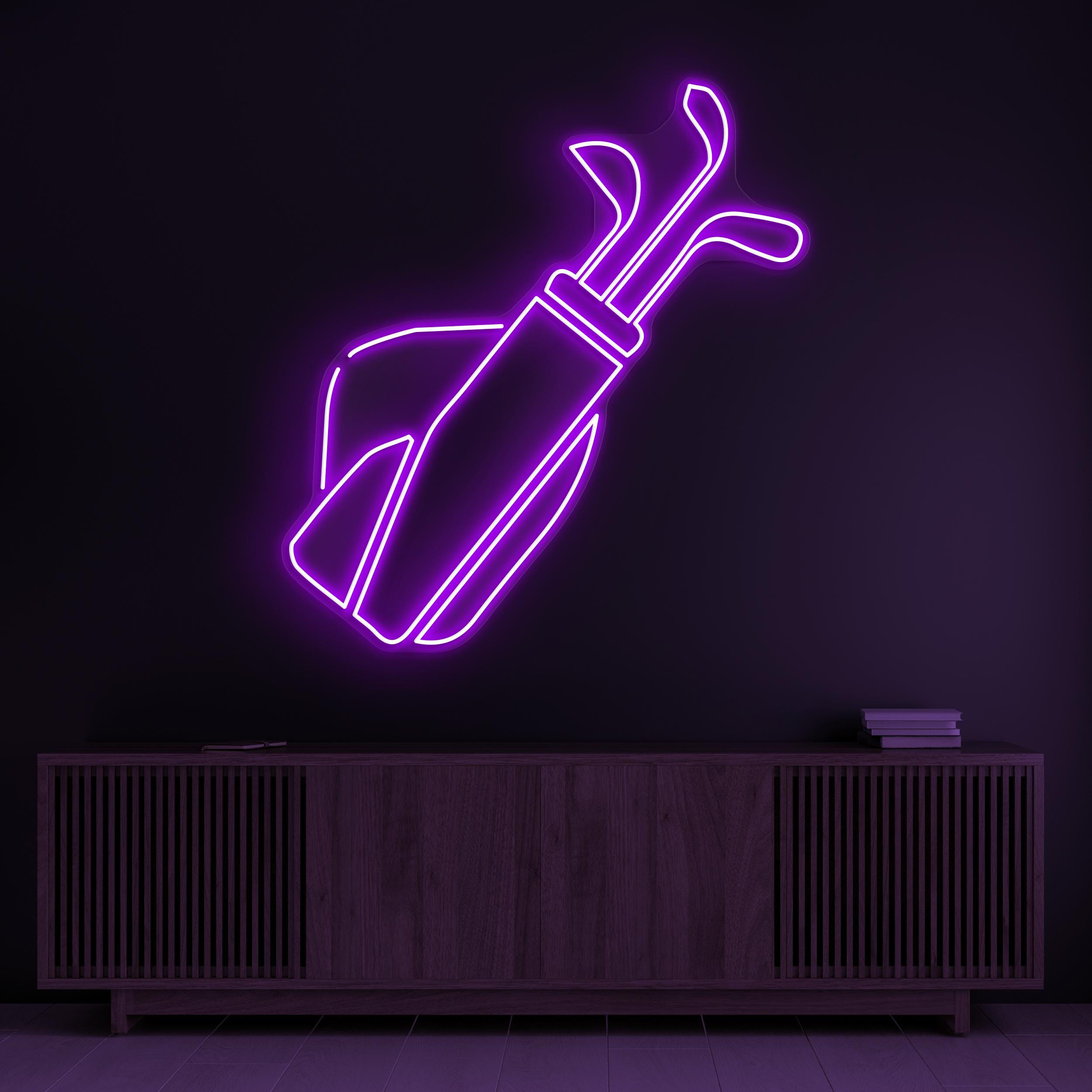 Golf Bag Neon Sign, Golf Bag LED Light, Bag Wall Art, Golf Club Wall Decor, Sports Shop Neon Light, Game Room Decor, Golf Club Wall Art