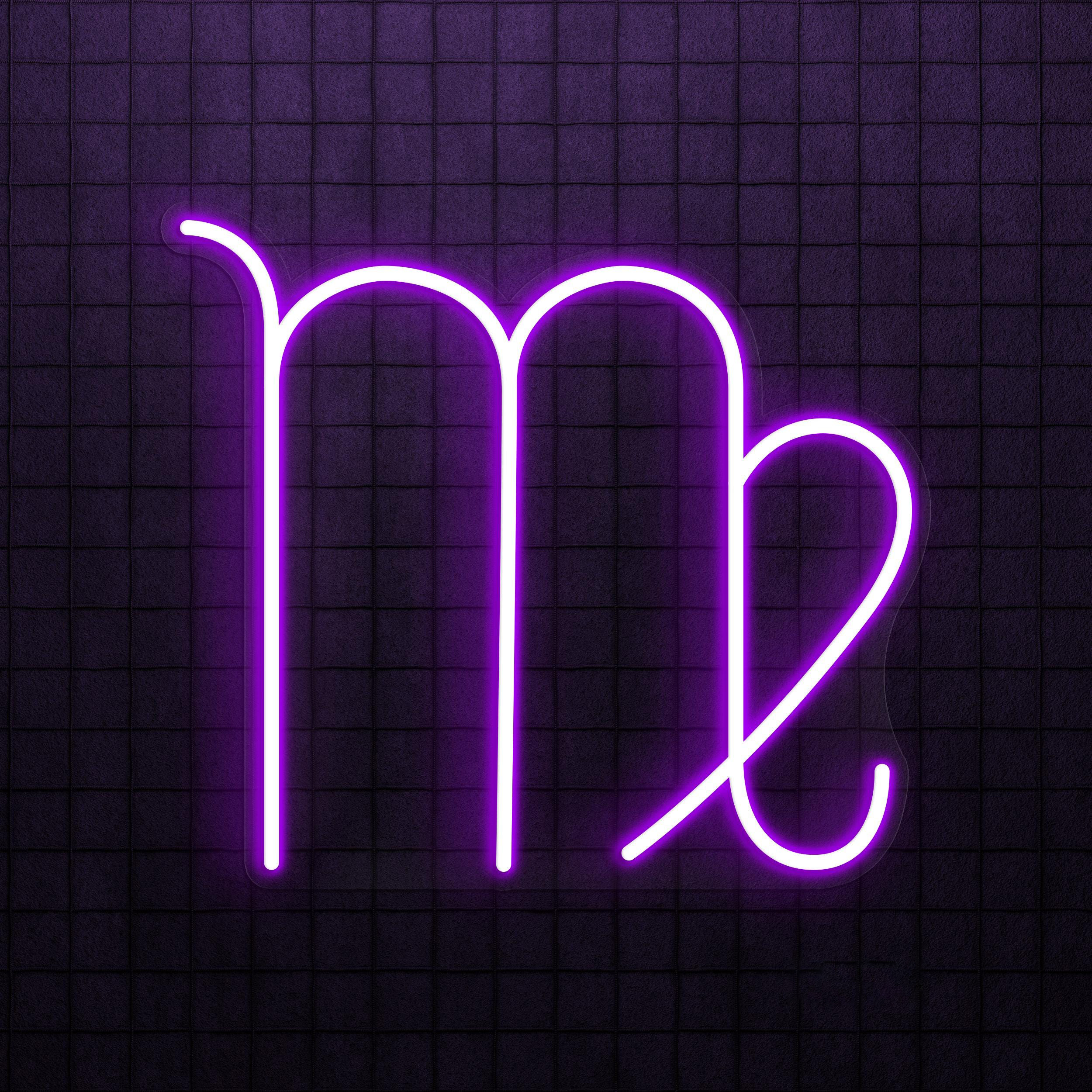 Virgo Neon Sign, Virgo LED Light, Virgo Logo Wall Decor, Custom Neon Sign, Astrology Zodiac Sign for Cafe, Bar & Studio Light, Home Decor