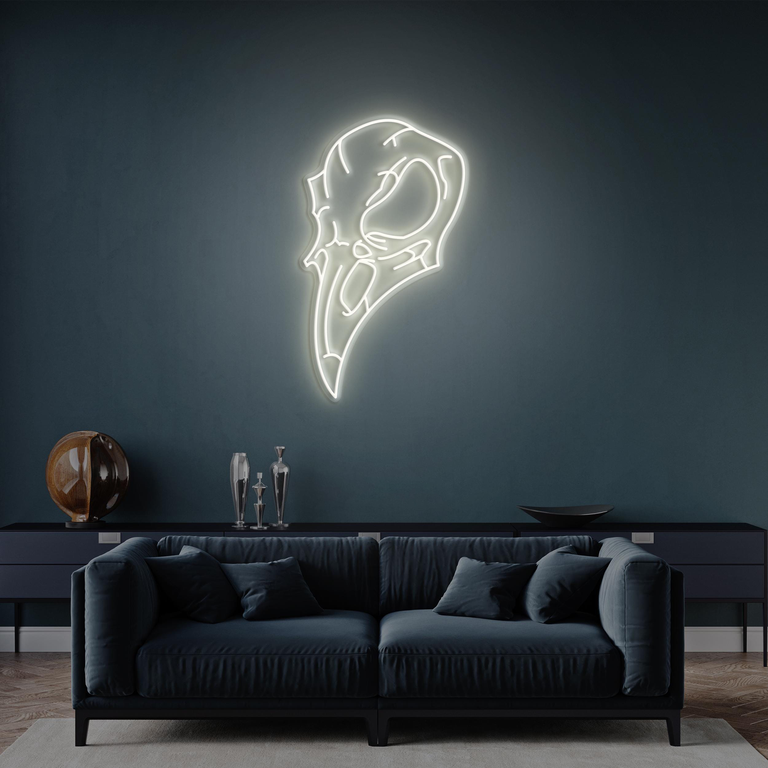 Bird Skull Neon Sign, Bird Skull LED Light, Crow Skull LED Neon Art, Birds Shop Decor, Horror Room Decor, Death's Head Bird Neon Art, Gift