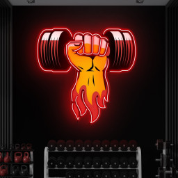 Arm with Dumbbell Neon Light, Motivational Gym Decor, Neon Pop Art, Gym Sign, Wall Hanging, Fitness Studio, Room, Shop, Business Decor, Gift