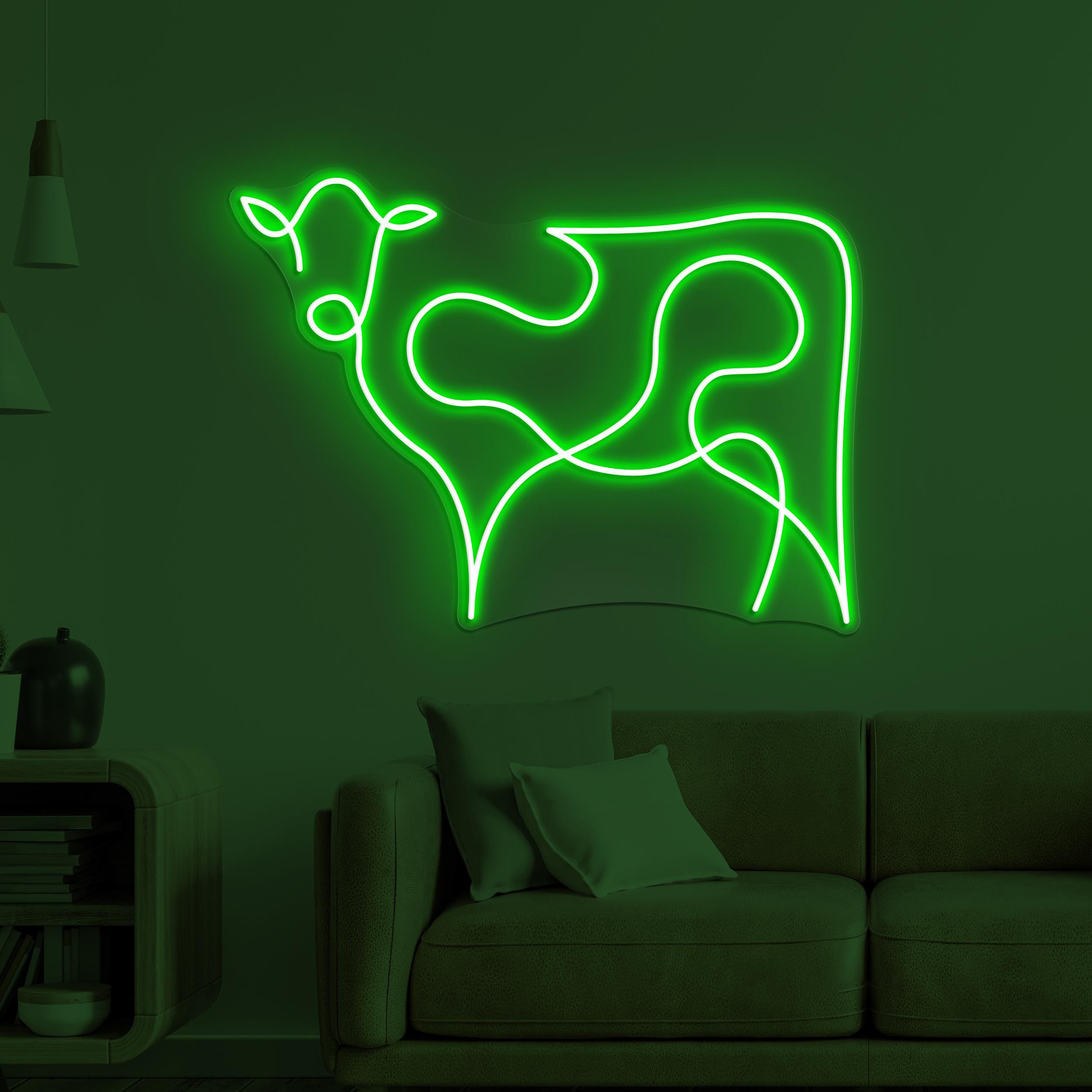 Cow Neon Sign, Cow Head LED Light, Pet Shop Wall Decor, Cattle Farm Wall Art, Gift For Cow Lover, Kids Room Decor, Farm Animal Wall Light