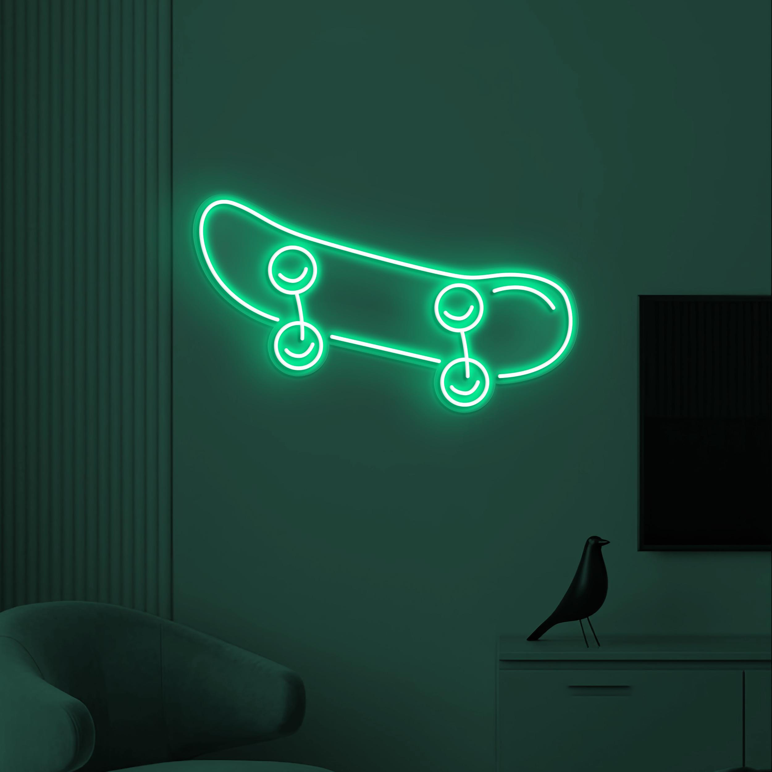 Skateboard Neon Sign, Skateboard Neon Light, Game Room Wall Decor, Game Zone Wall Art, Skateboard Club Neon Light, Kids Room Led Neon Sign