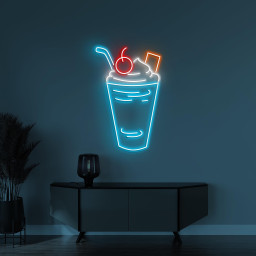 Milkshake Neon Sign, Milkshake LED Light, Sweet Trea Wall Art, Dessert Wall Decor, Decor for Milkshake & Juice Shop, Cafe, Bar, Drink Lover