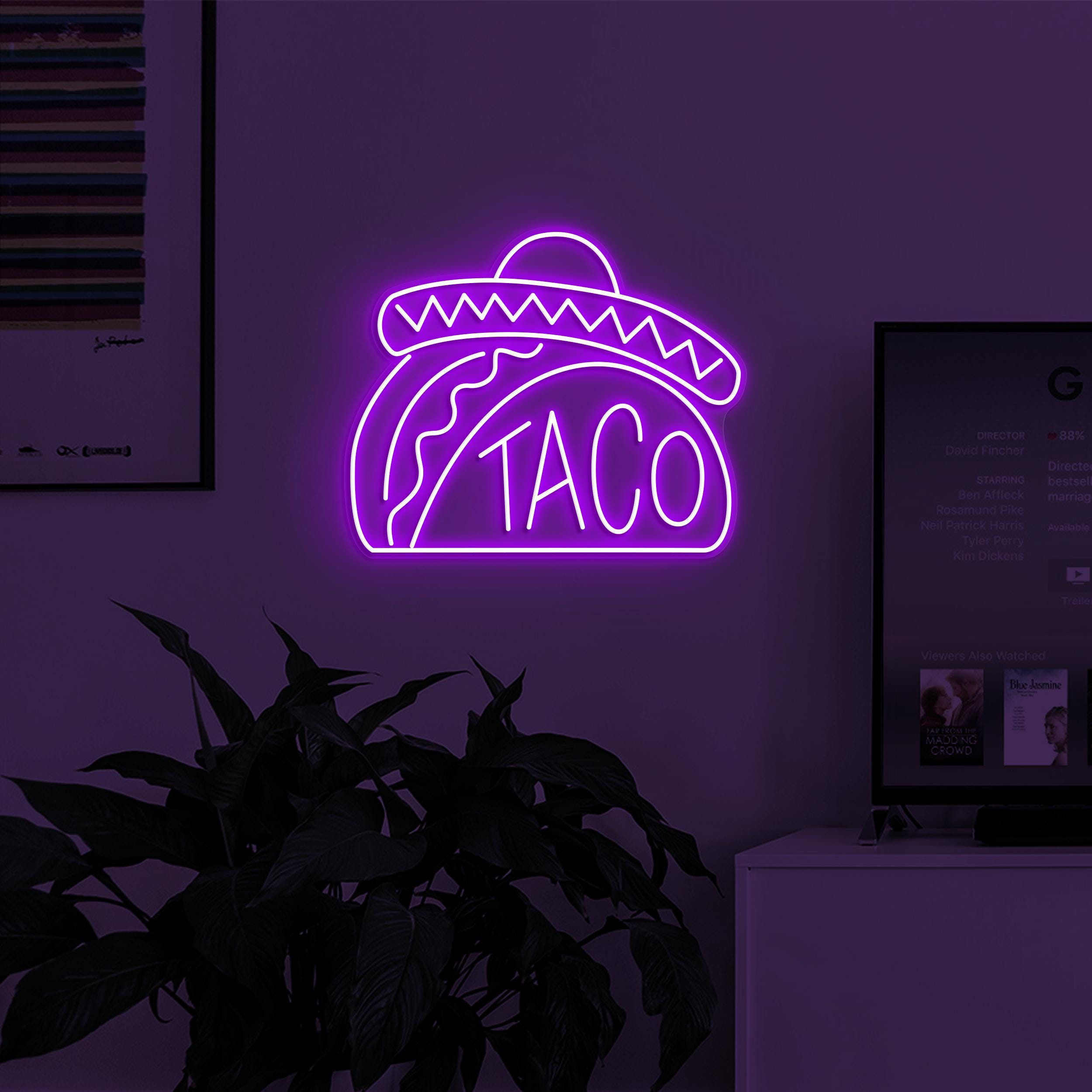 Taco Neon Sign, Taco LED Light, Street Food Wall Decor, Fast Food Light, Mexican Taco Neon Sign, Restaurant Decor, Mexican Food Wall Art