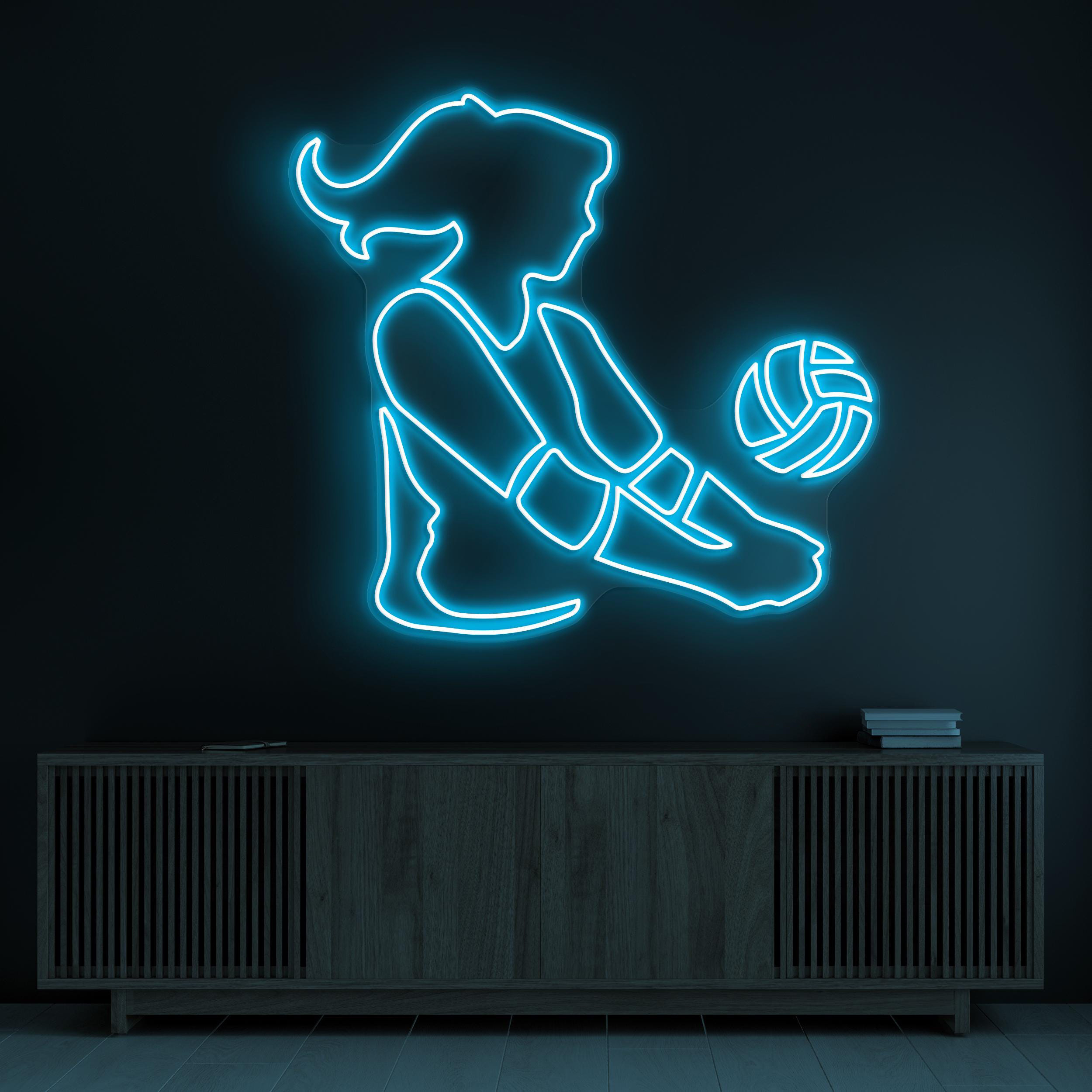 Volleyball Player Neon Sign, Girl Playing Volleyball LED Light, Volleyball Club Decor, Home Wall Art, Sports Shop Neon Light, Girl Room Sign