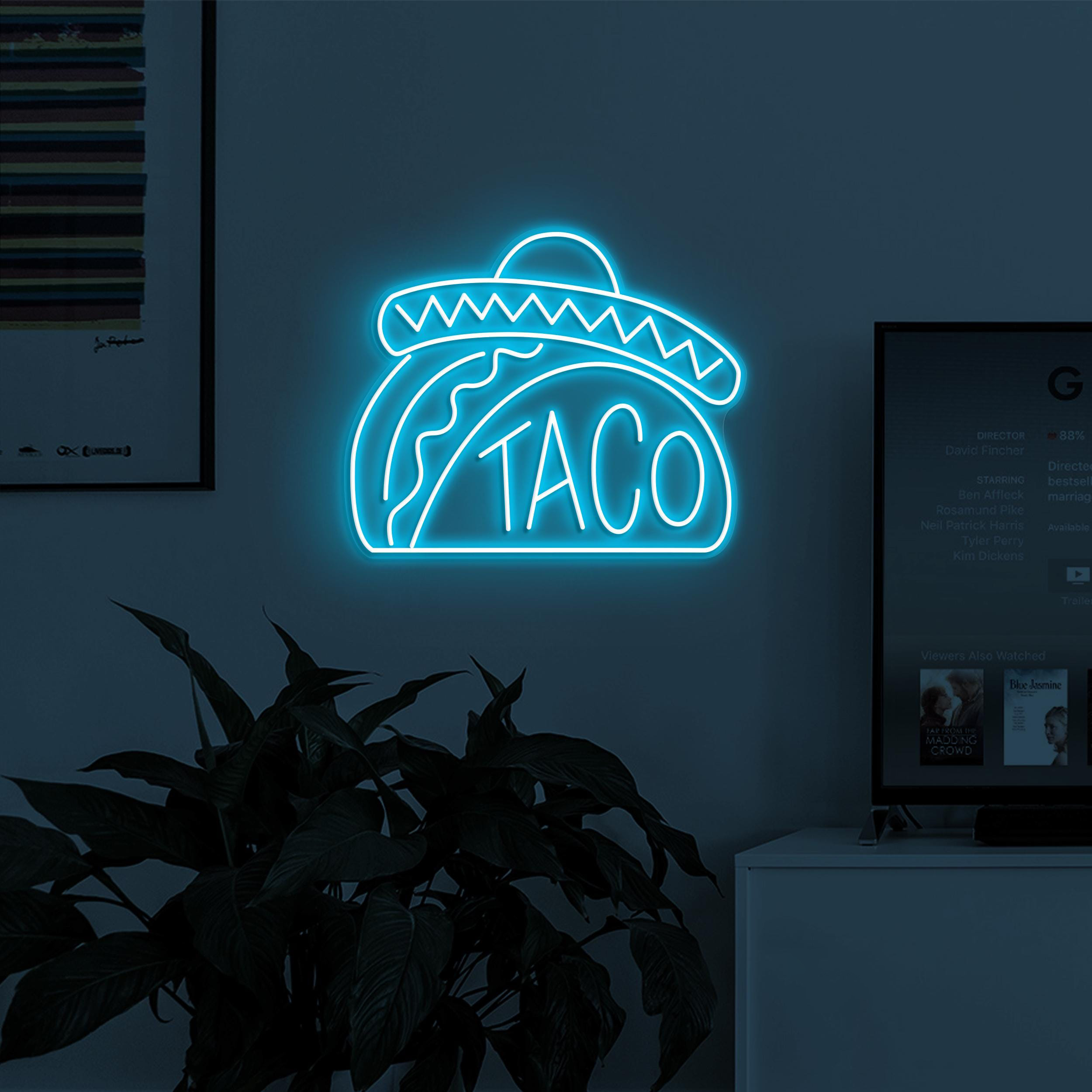 Taco Neon Sign, Taco LED Light, Street Food Wall Decor, Fast Food Light, Mexican Taco Neon Sign, Restaurant Decor, Mexican Food Wall Art