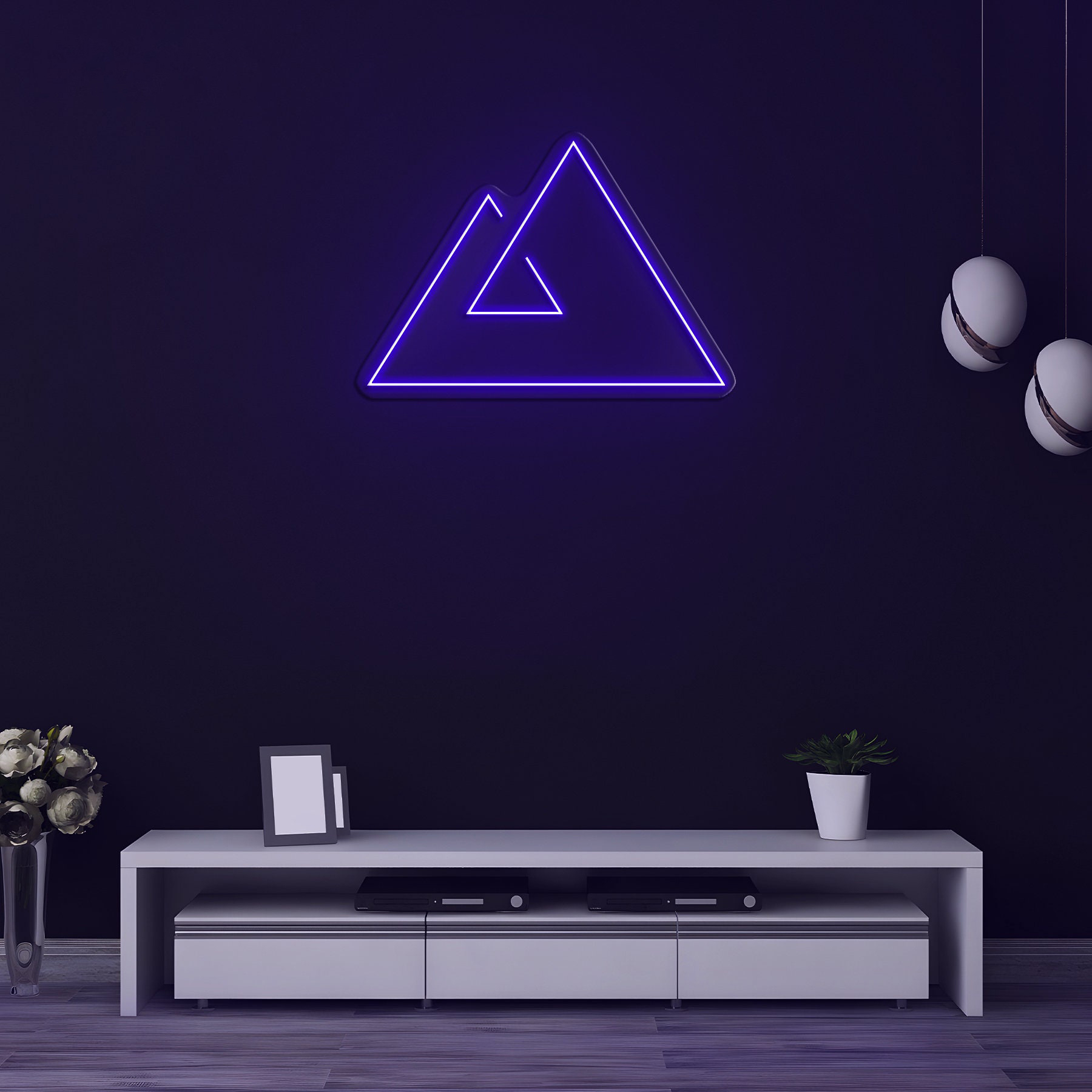 Geometric Mountains Neon Sign, Mountain Neon Light, Science Decor Sign, Room Decor, Custom Neon Art, LED Mountain Light, Home Wall Decor