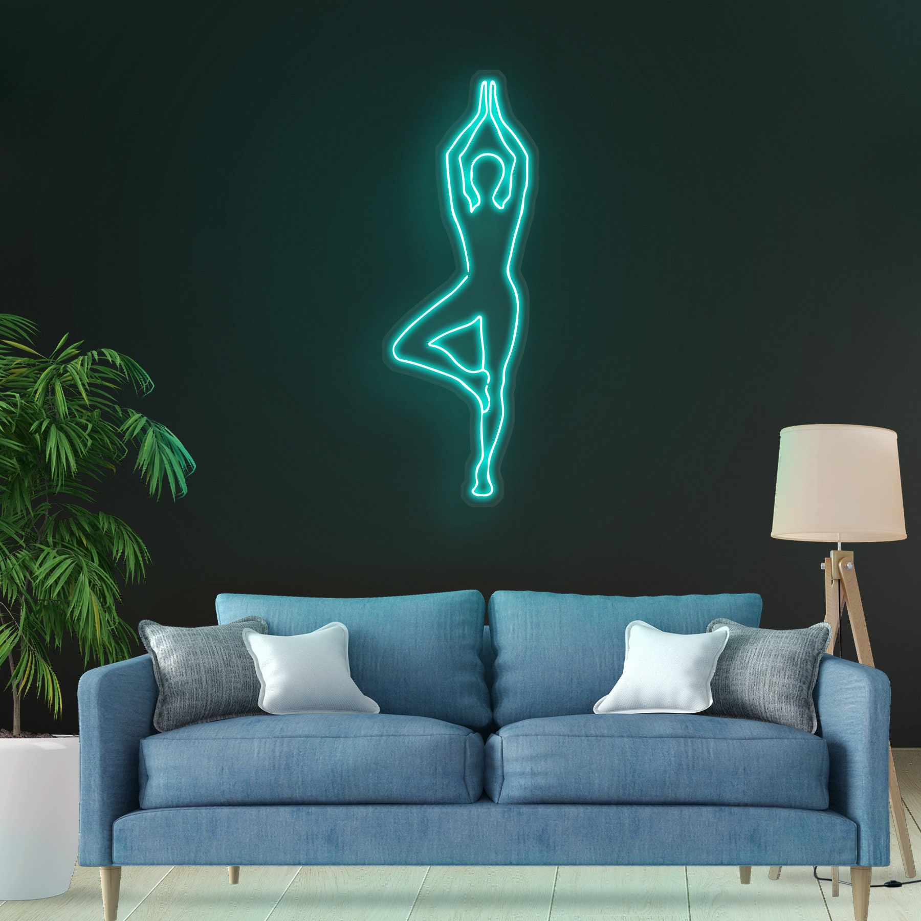 Yoga Neon Sign, Girl Yoga LED Light, Yoga Club Wall Decor, Yoga Tree Pose Neon Sign, Fitness Room Led Light Art, Custom Neon Sign, Gym Art