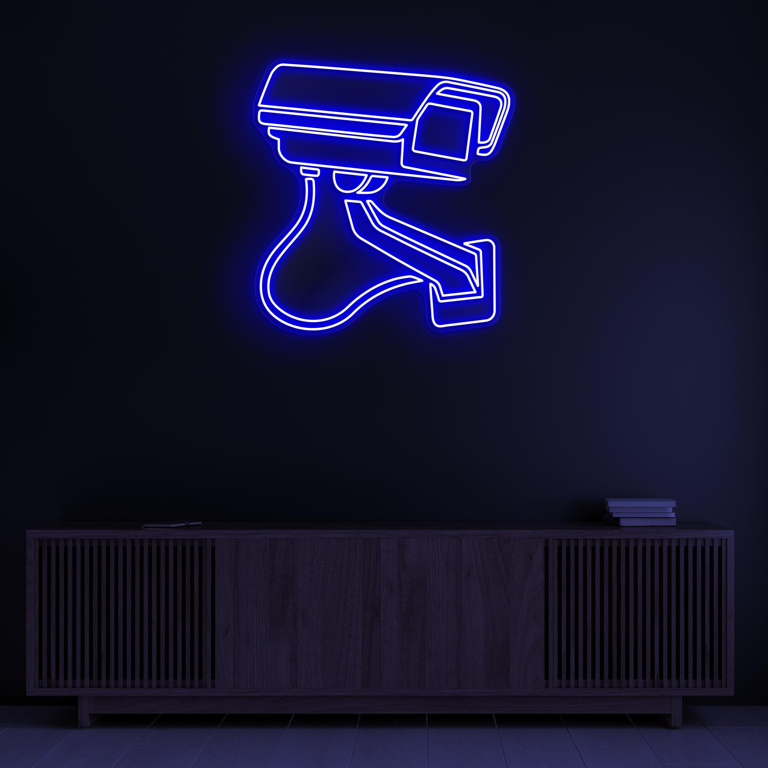 Camera Neon Sign, Security Camera LED Light, CCTV Wall Decor, Surveillance Wall Art, Shop, Malls, & Market Neon Light, Custom Neon Sign