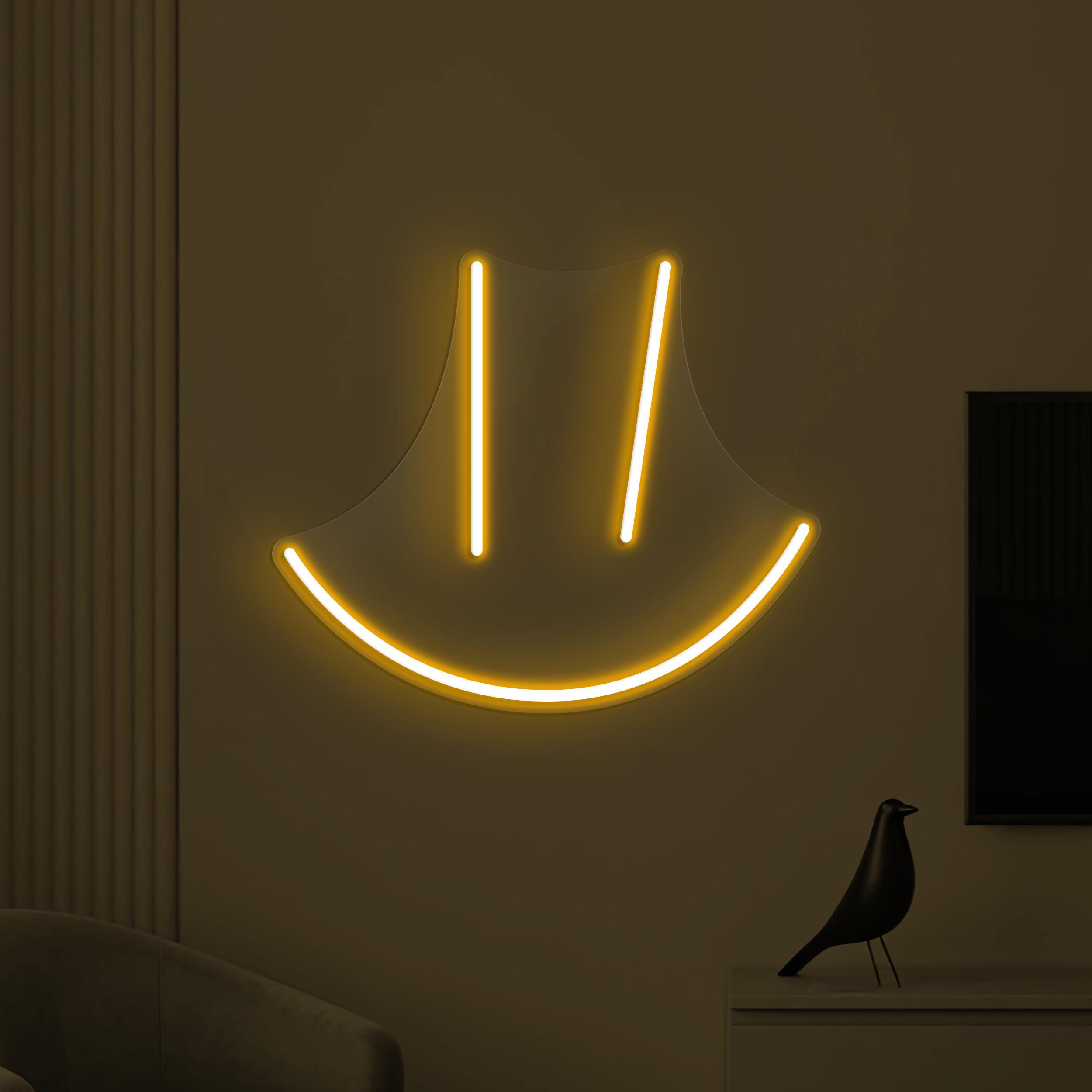 Minimal Smile Neon Sign, Minimal Smile LED Light, Smiley Face Wall Decor, Line Art Smile Wall Art, Happy Face Neon Light, Kids Room Decor