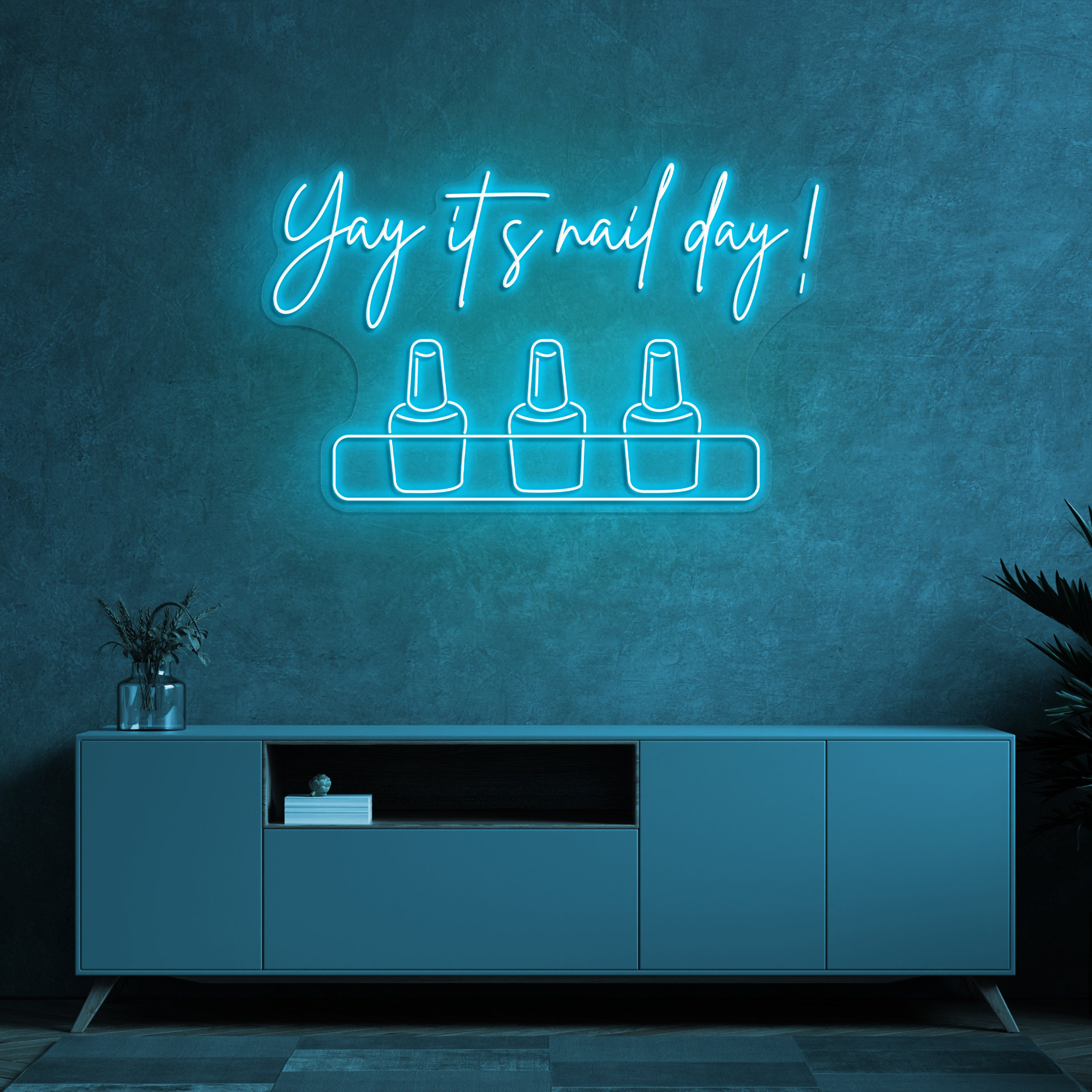 Yay It's Nail Day Neon Sign, LED Salon Sign, Nail Polish Neon Light for Beauty Room Decor, Home Art, Gift Nail Art, Salon Decor, Beauty Sign