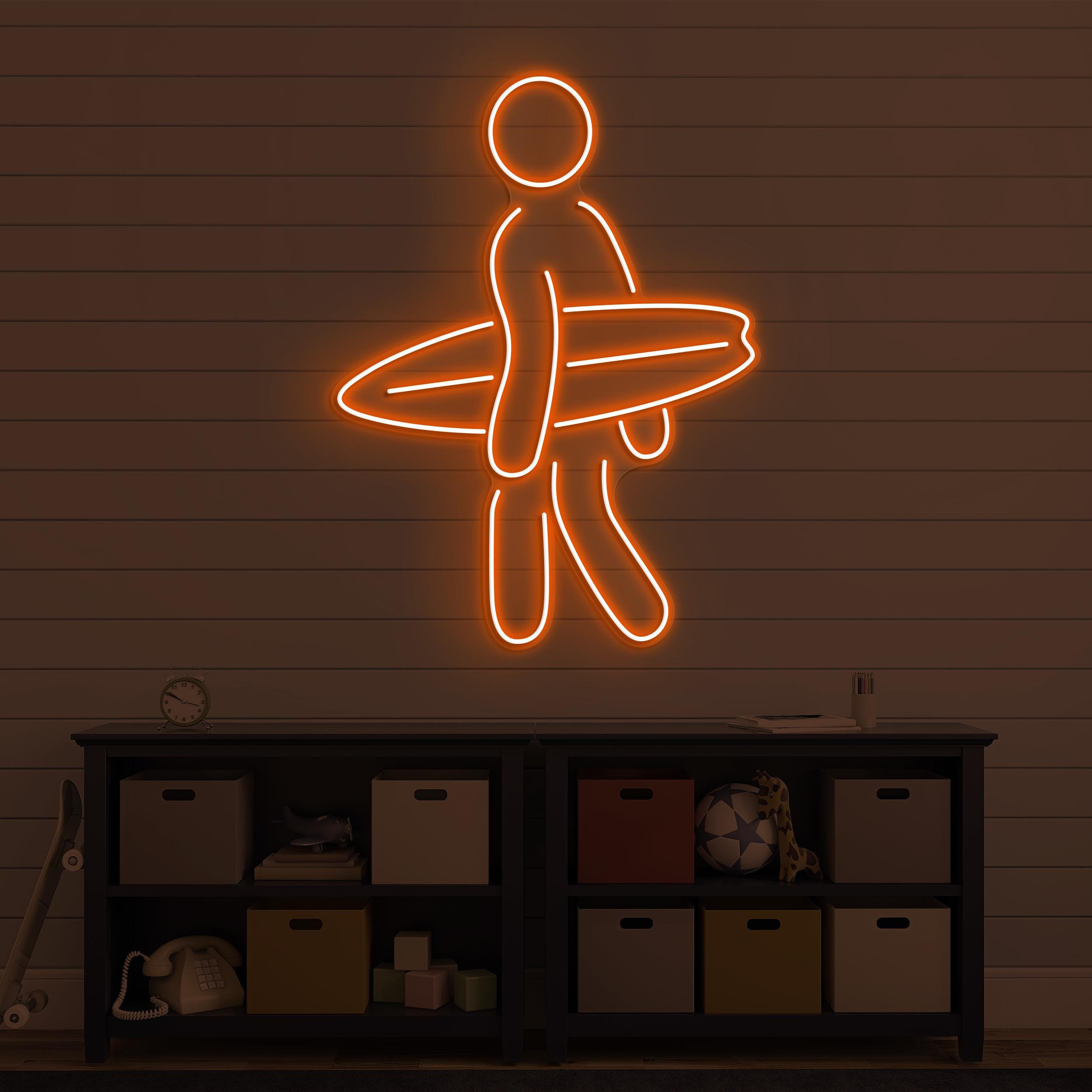 Surfer Boy Neon Sign, Surfer Boy LED Light, Surfboard Wall Decor, Sea Day Led Sign, Beach Wall Art, Beach Neon Light, Summer Neon Sign, Gift