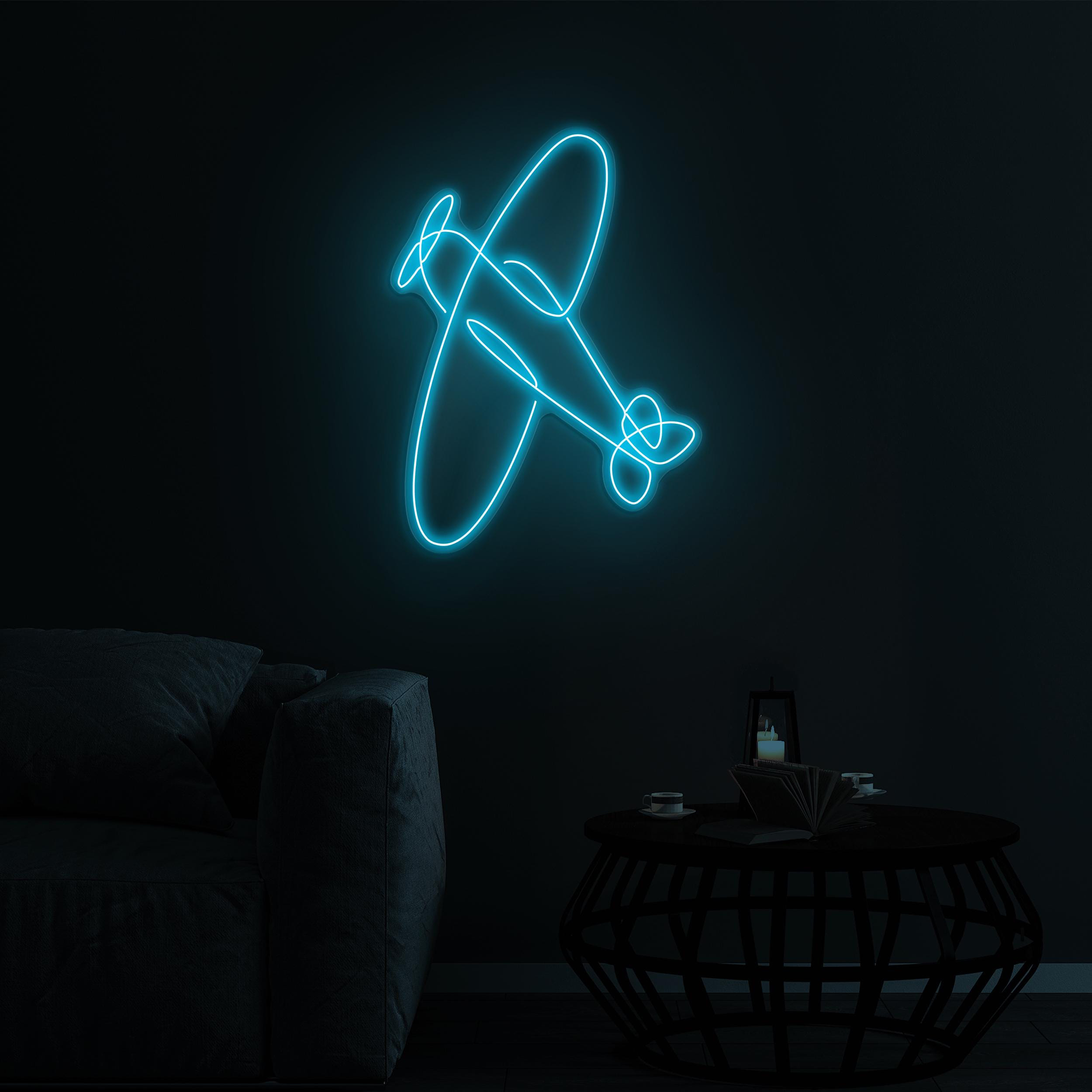 Airplane Neon Sign, Aircraft LED Light, Airplane LED Neon Art, Kids Room Decor, Take Off Neon, Flying High Sign, Travel Agency Led Wall Art