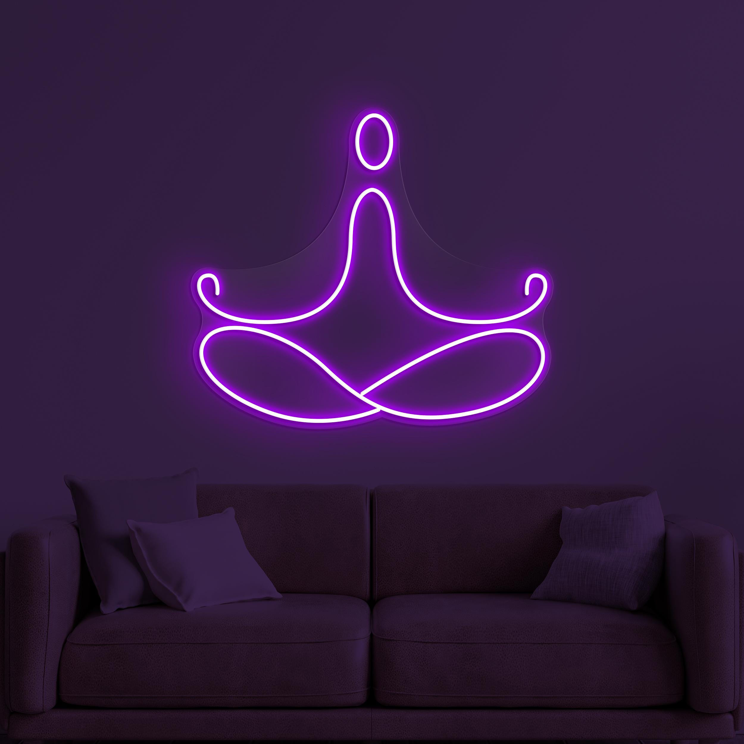 Yoga Pose Neon Sign, Yoga Pose LED Light, Yoga Club Wall Decor, Fitness Room Wall Art, Gift For Yoga Lover, Meditation Symbol Led Sign