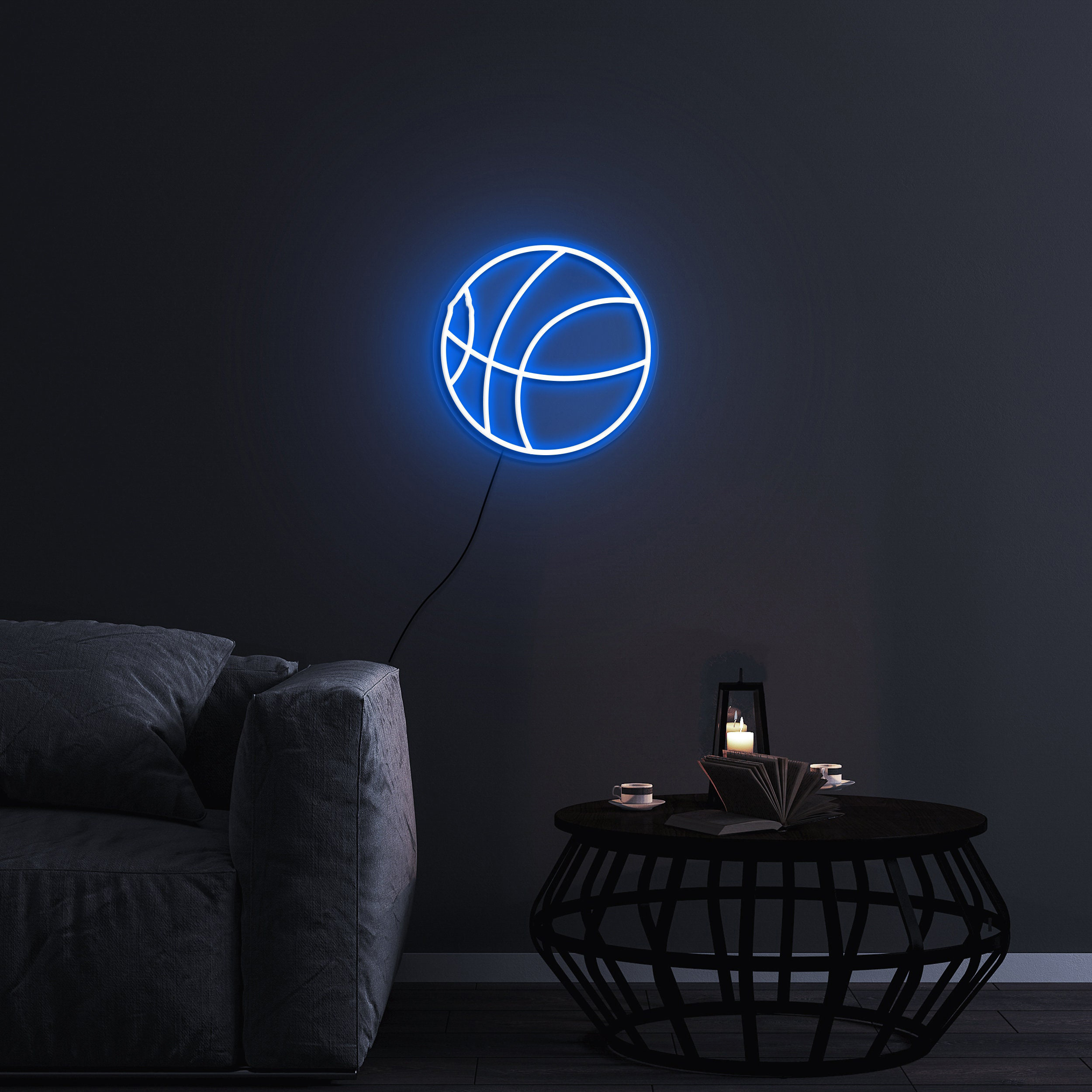 Basketball Neon Sign, Basketball Lights Sign, USB Powered Light, Sports Neon Sign for Bedroom, Wall Art, Shop Decor, Birthday Gift for Kids