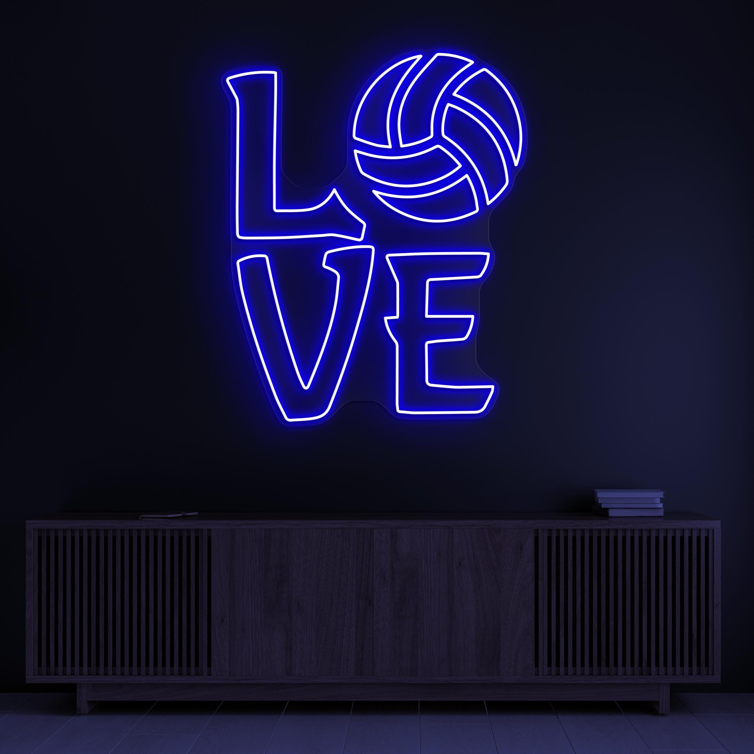 Volleyball Love Neon Sign, Volleyball Love LED Light, Love Logo Wall Decor, Volleyball Lover Gift, Couple Room Neon Light, Sports Shop Decor