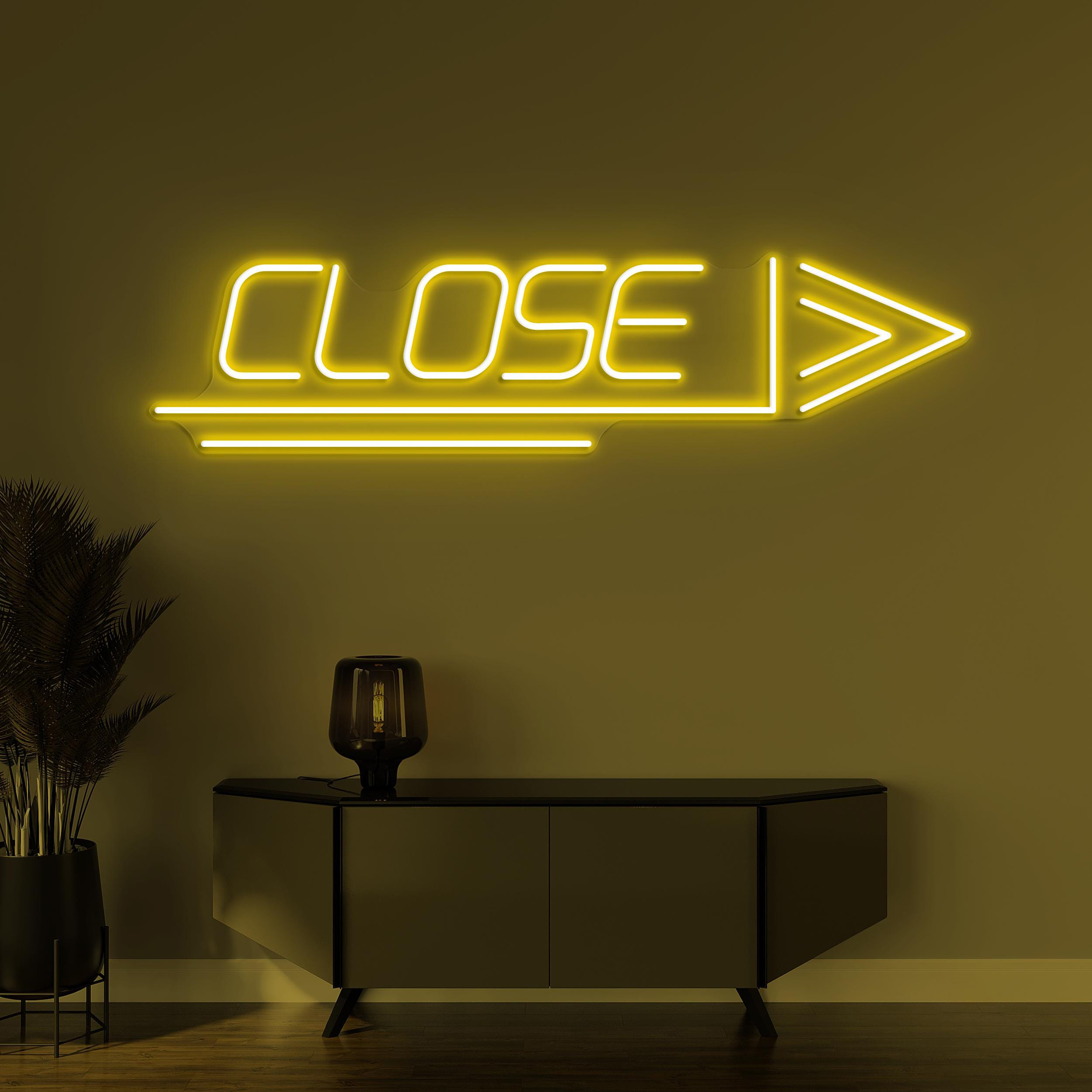 CLOSE Neon Sign, Close Led Light, CLOSE Arrow Wall Decor, Shop Logo Neon Art, Directional CLOSE Neon Light, Closed Arrow Neon Wall Art
