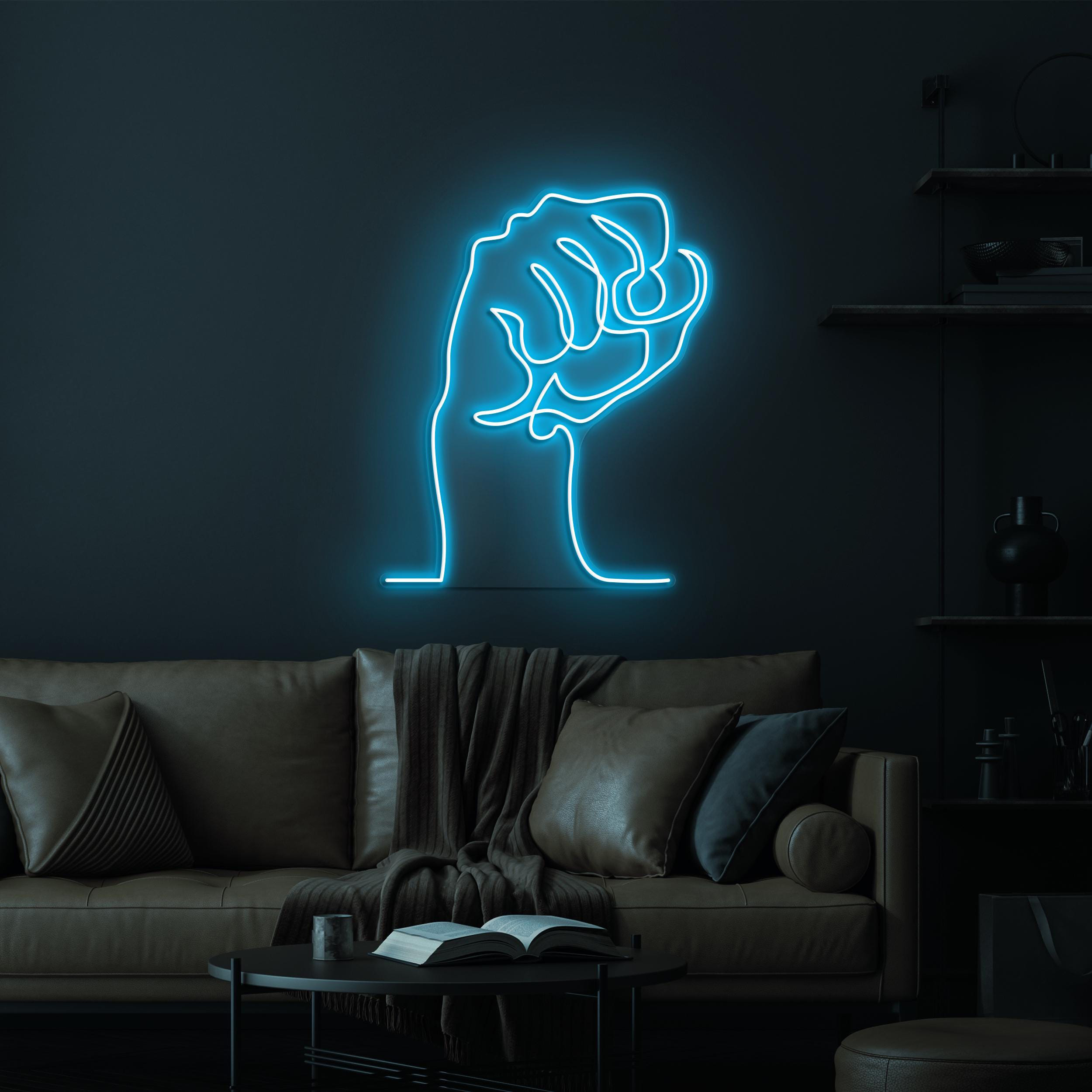 Raised Hand Neon Sign, Fist Hand LED Light, Raised Hand LED Naon Art, Custom Neon Sign, Home Wall Decor, Power to the People Neon Sign, Gift
