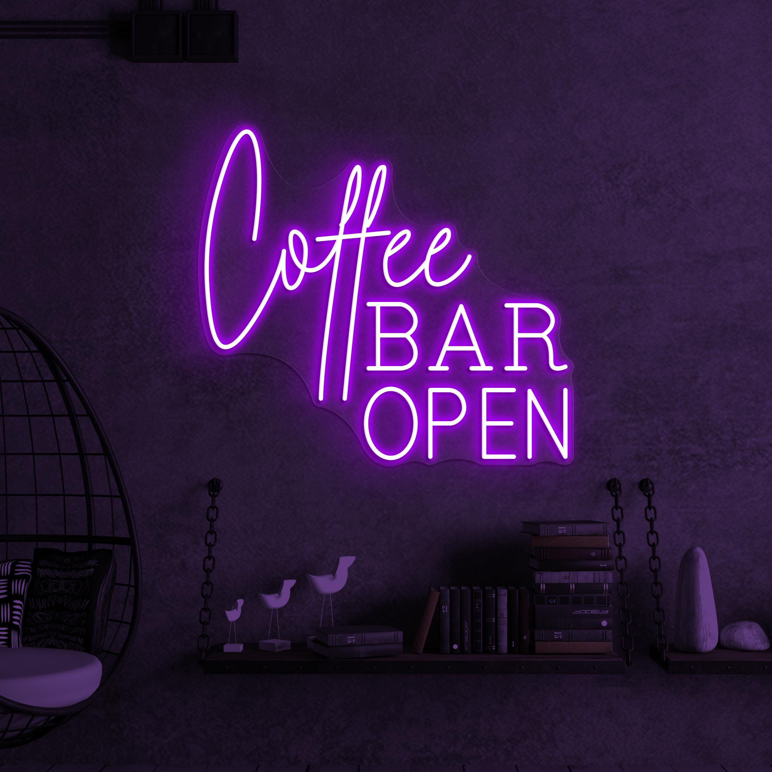 Coffee Bar Open Neon Sign, Coffee Bar Open LED Light, Coffee Shop Wall Decor, Open Logo Neon Art, Cafe Bar Neon Light, Gift for Coffee Lover