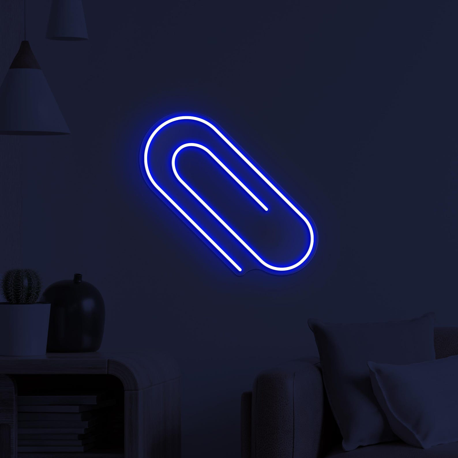 Paper Clip Neon Sign, Paper Clip LED Light, Office Wall Art, Cafe, Bar, Restaurant Decor, Neon Sign, Custom Neon Sign, Books Shop Neon Light