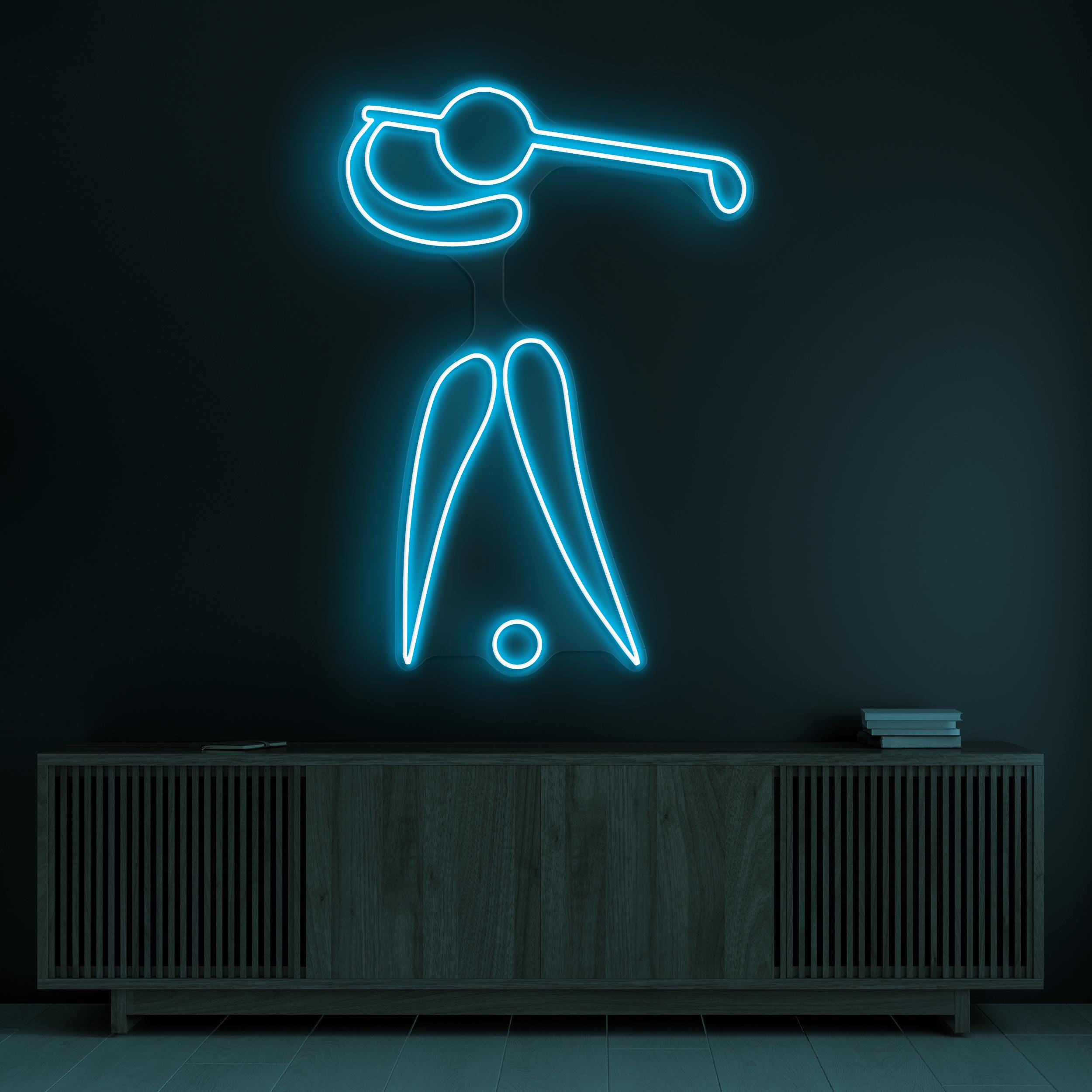 Golf Player Neon Sign, Golf Player Led Light, Golfer Wall Art, Golf Player Wall Decor, Golf Swing Sign, Golf Club Neon Light, Game Room Art