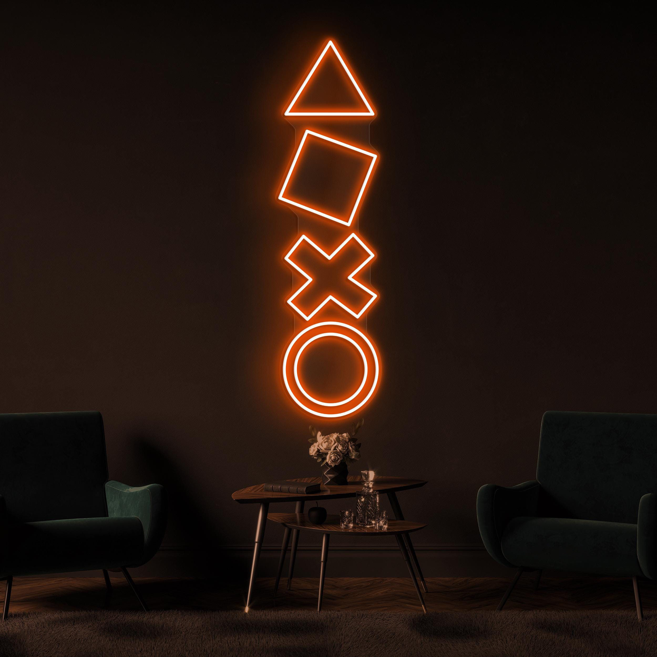 Game Icons Neon Sign, Game Icons LED Light, Game Icons Symbols Wall Decor, Game Room Wall Art, Man Cave Neon Light, Bar & Cafe Wall Art