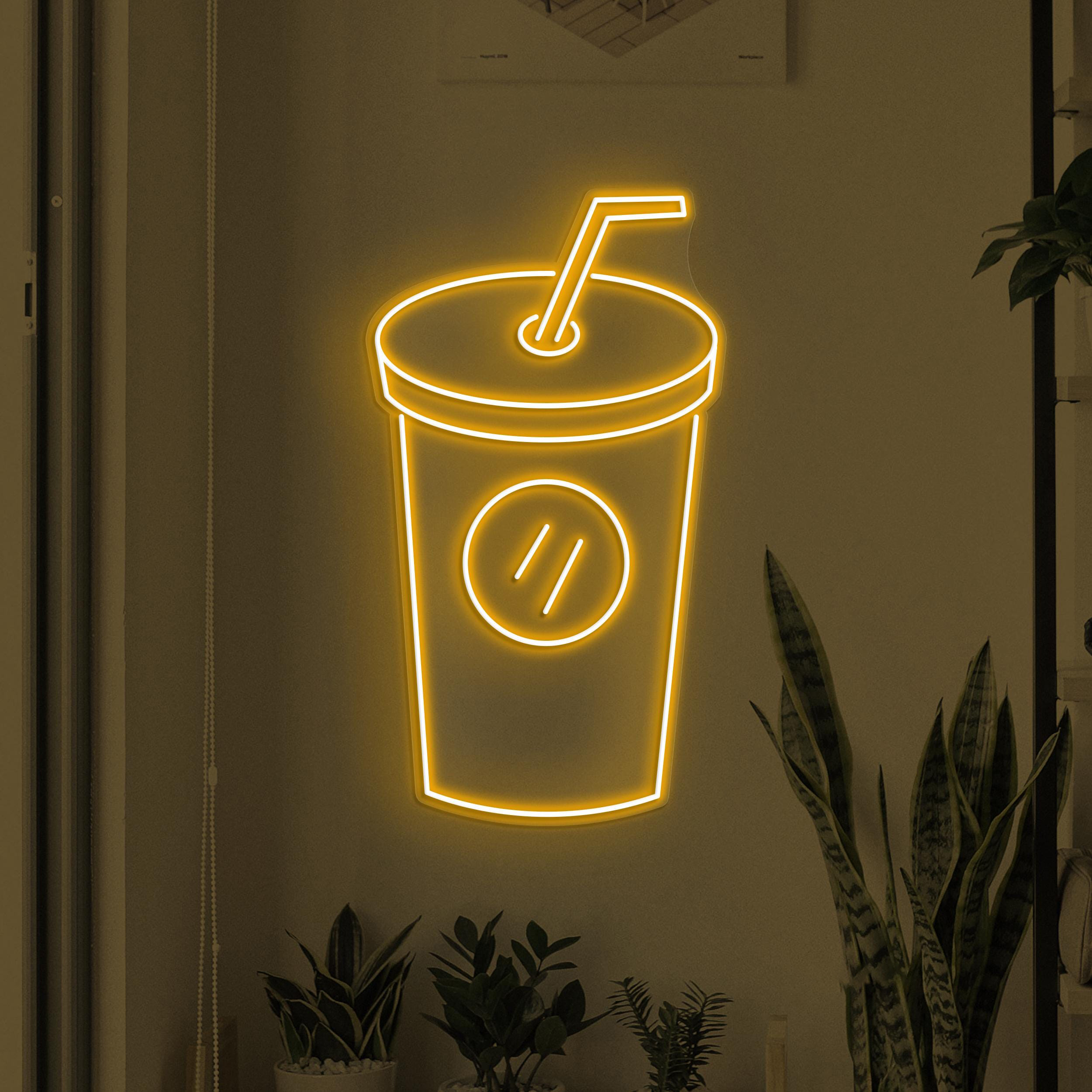 Drink Cup Neon Sign, Drink LED Light, Drink juice Wall Decor, Bar Wall Art, juice Shop Neon Light, Beverage Glass Neon Sign, Bar Neon Art