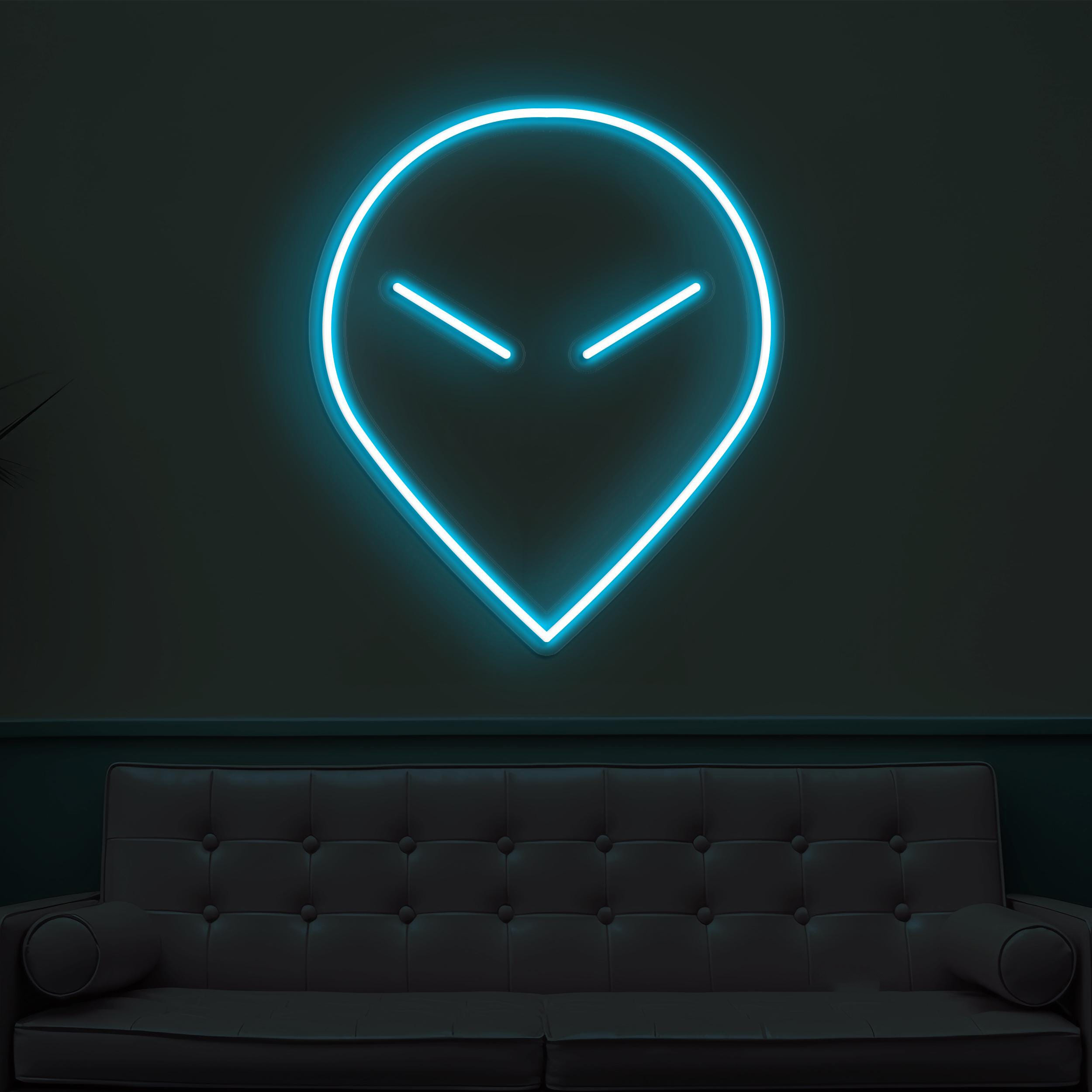 Alien Face Neon Sign, Alien Face LED Light, Alien Head Wall Decor, Game Room Wall Art, Home Neon Light, Kids Room Sign, Led Neon Art, Gift