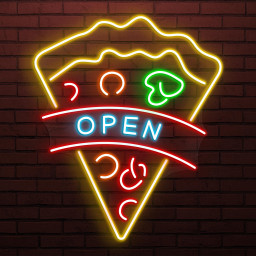 Pizza Open Neon Sign, Pizza Open LED Light, Welcome Wall Decor, Pizza Shop Neon Light, Fast Food Restaurant Wall Art, Kitchen Neon Art