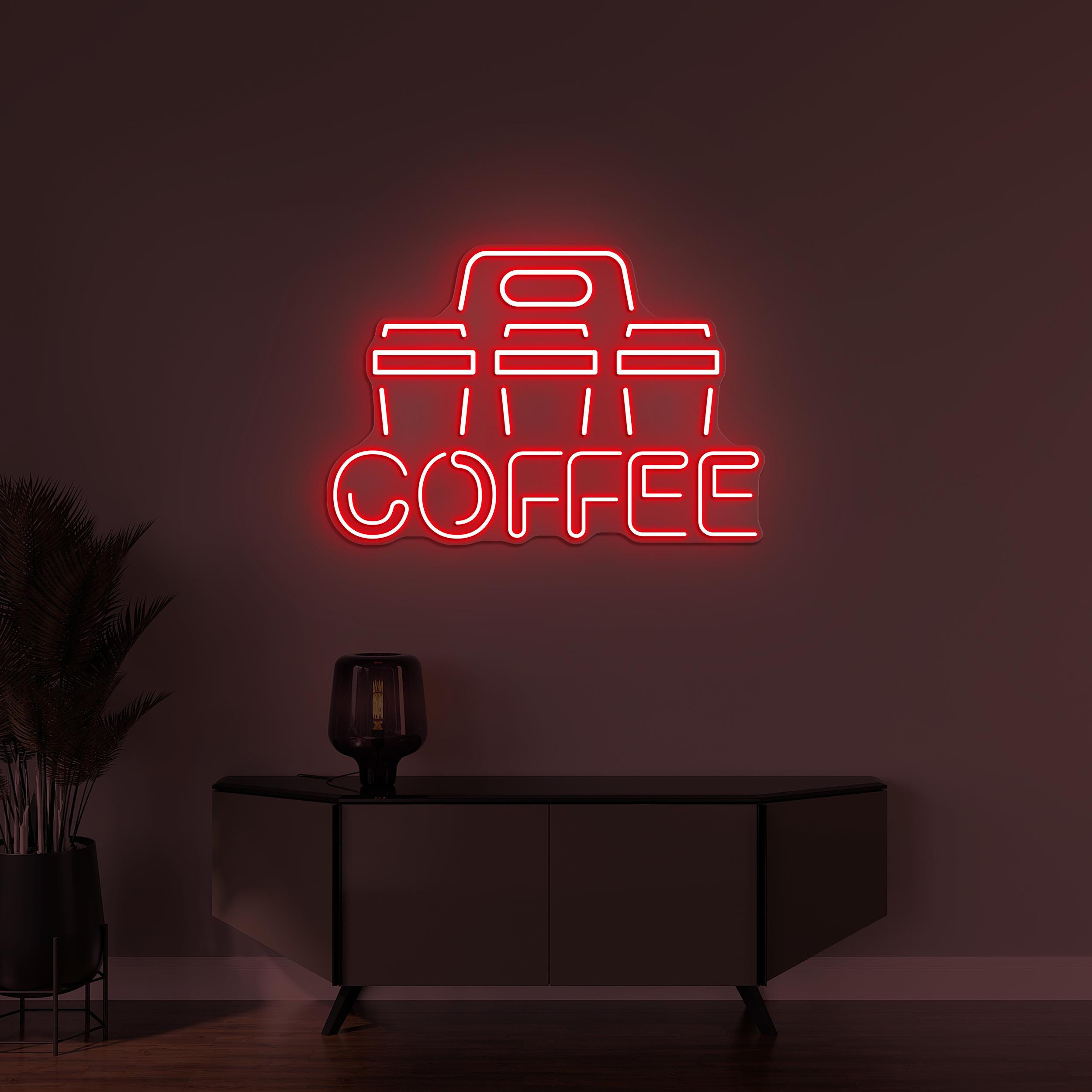 Coffee Neon Sign, Coffee LED Light, Coffee Cup Wall Decor, Coffee Shop Wall Art, Led Neon Art, Cafe Neon Decor, Coffee Lover Wall Decor