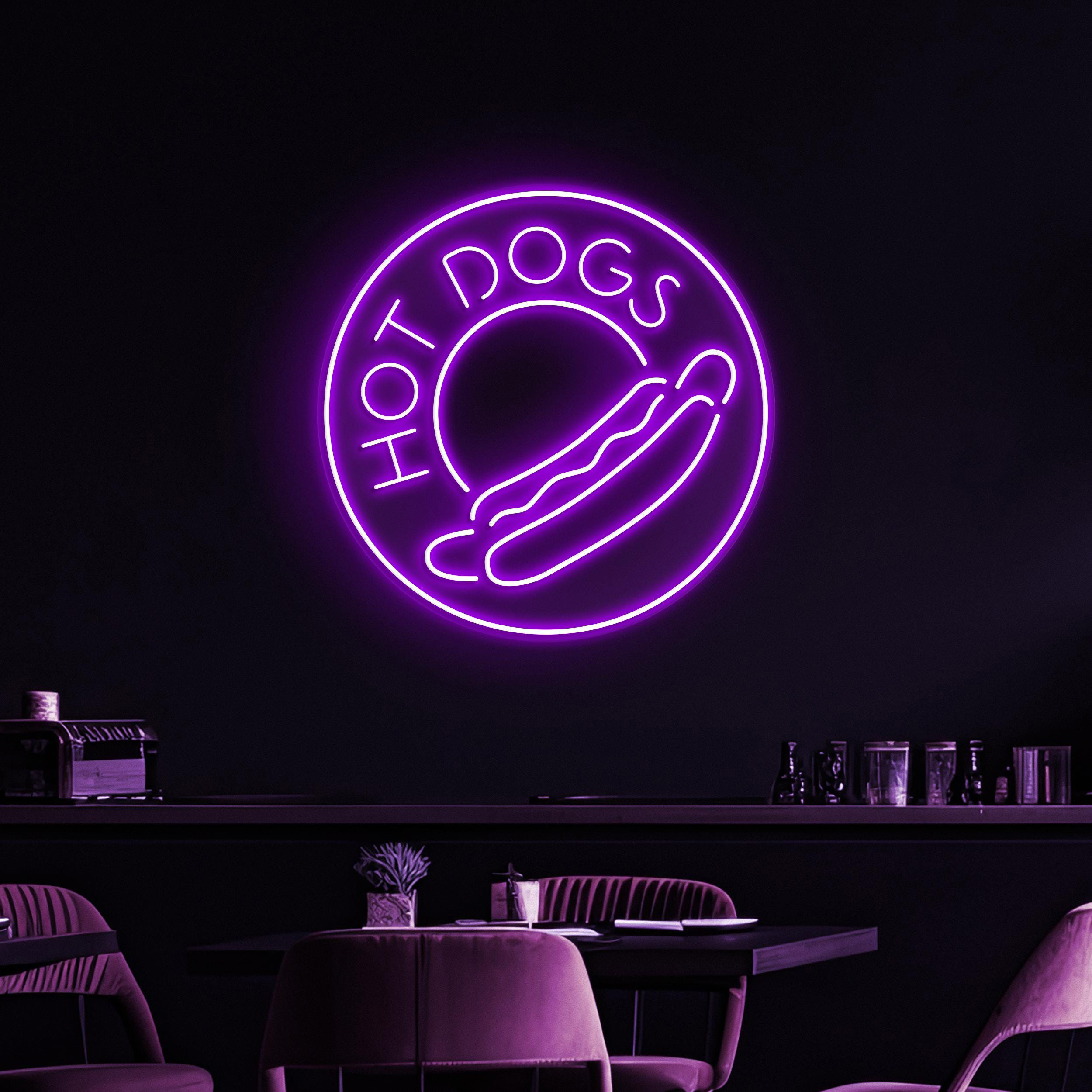 Hot Dogs Neon Sign, Hot Dogs LED Light, Hot Dogs Logo Wall Art, Fast Food Wall Decor, Food Truck Neon Light, Party Neon Decor, Kitchen Light