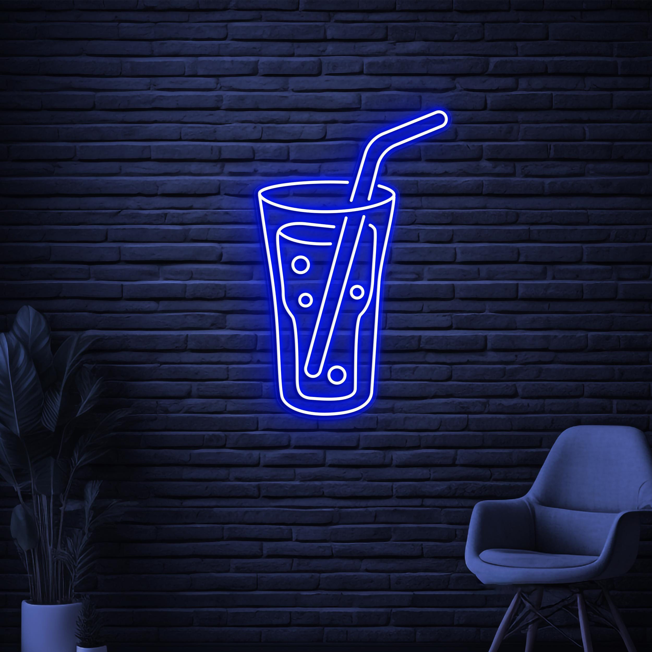 Juice Neon Sign, Drink LED Light, Bar Wall Decor, juice Shop Wall Art, Custom Neon Sign, Glass Neon Sign, Led Neon Art, Glass Shop Decor