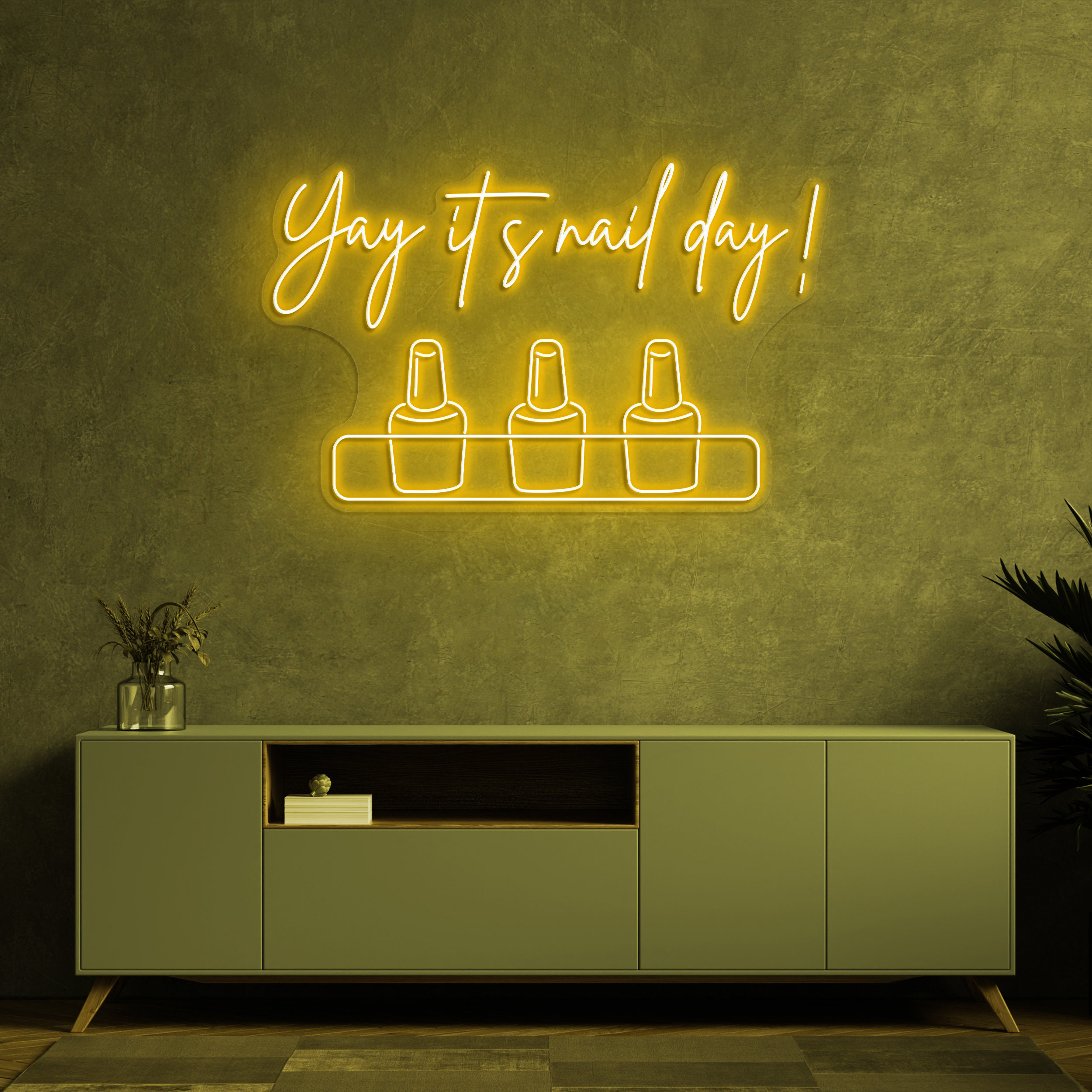 Yay It's Nail Day Neon Sign, LED Salon Sign, Nail Polish Neon Light for Beauty Room Decor, Home Art, Gift Nail Art, Salon Decor, Beauty Sign