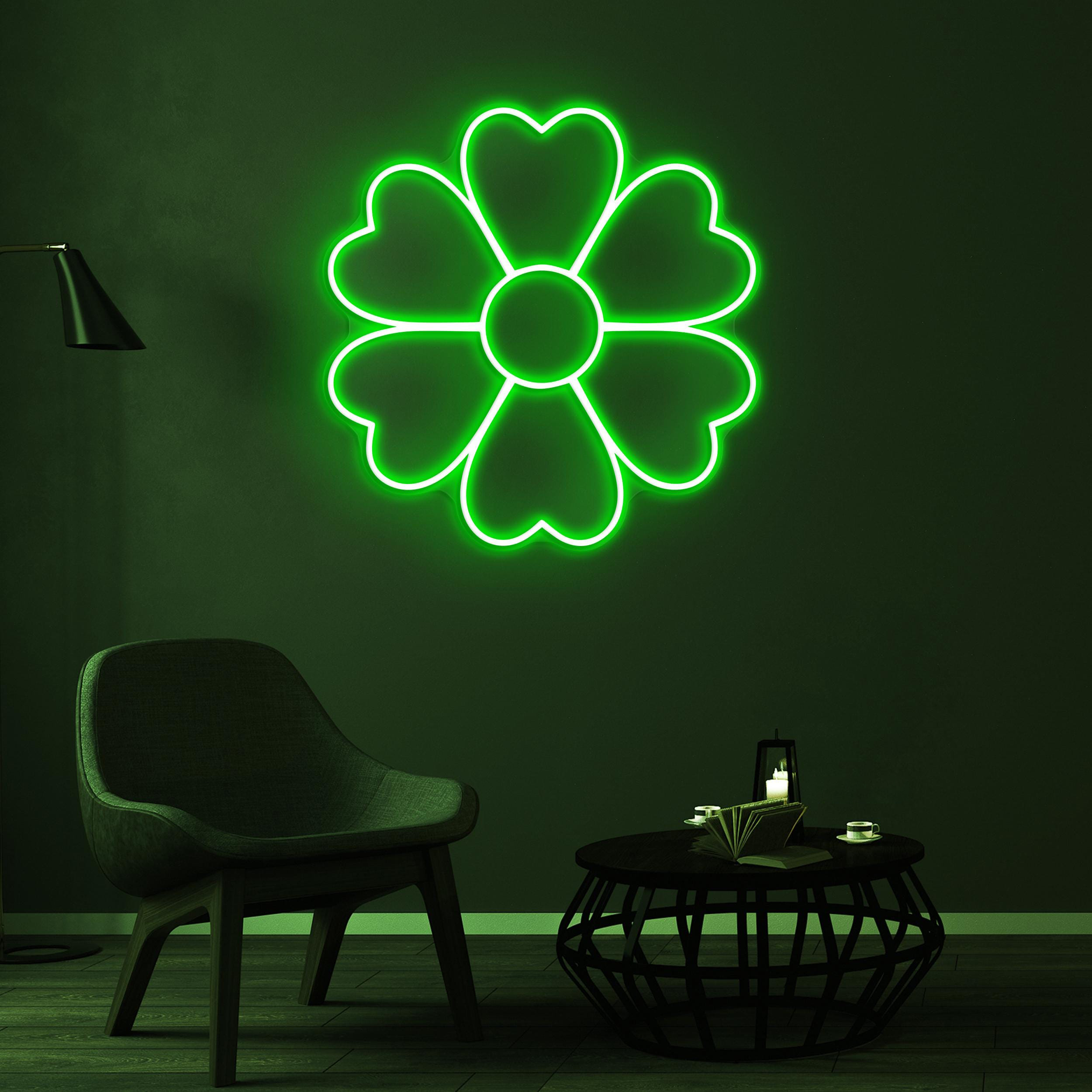 Flower Neon Sign, Heart Flower LED Light, Flower Wall Decor, Decor for Home, Party, Garden & Yard, Gift for Couple, Wedding Parties Wall Art