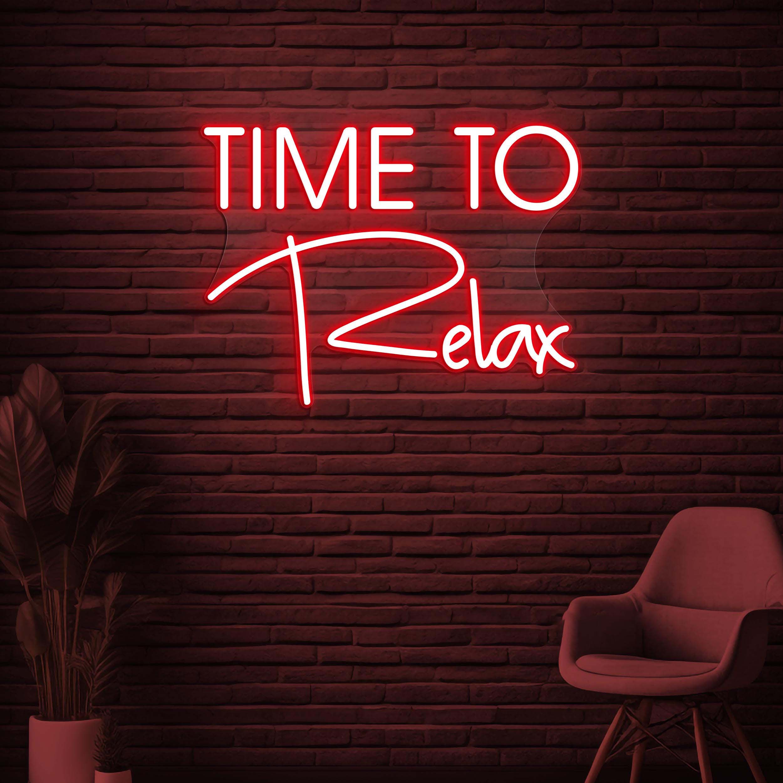 Time to Relax Neon Sign, Time to Relax LED Light, Lounge Wall Decor, Home Wall Art, Bedroom Led Sign, Relaxation Mode Sign, Chill Vibes Art