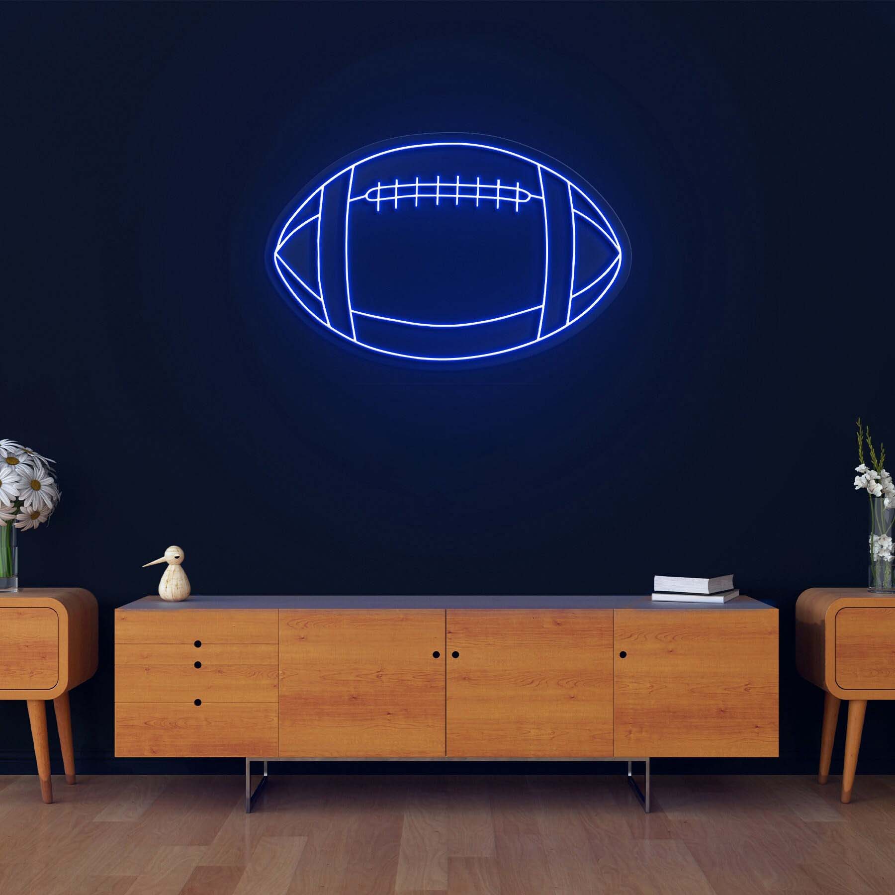 Rugby Ball Neon Sign, LED Rugby Ball Décor Sign, Football Shape Neon Signs, Sports Room Gift for Rugby Fans, Bedroom Lights, Game Room Decor