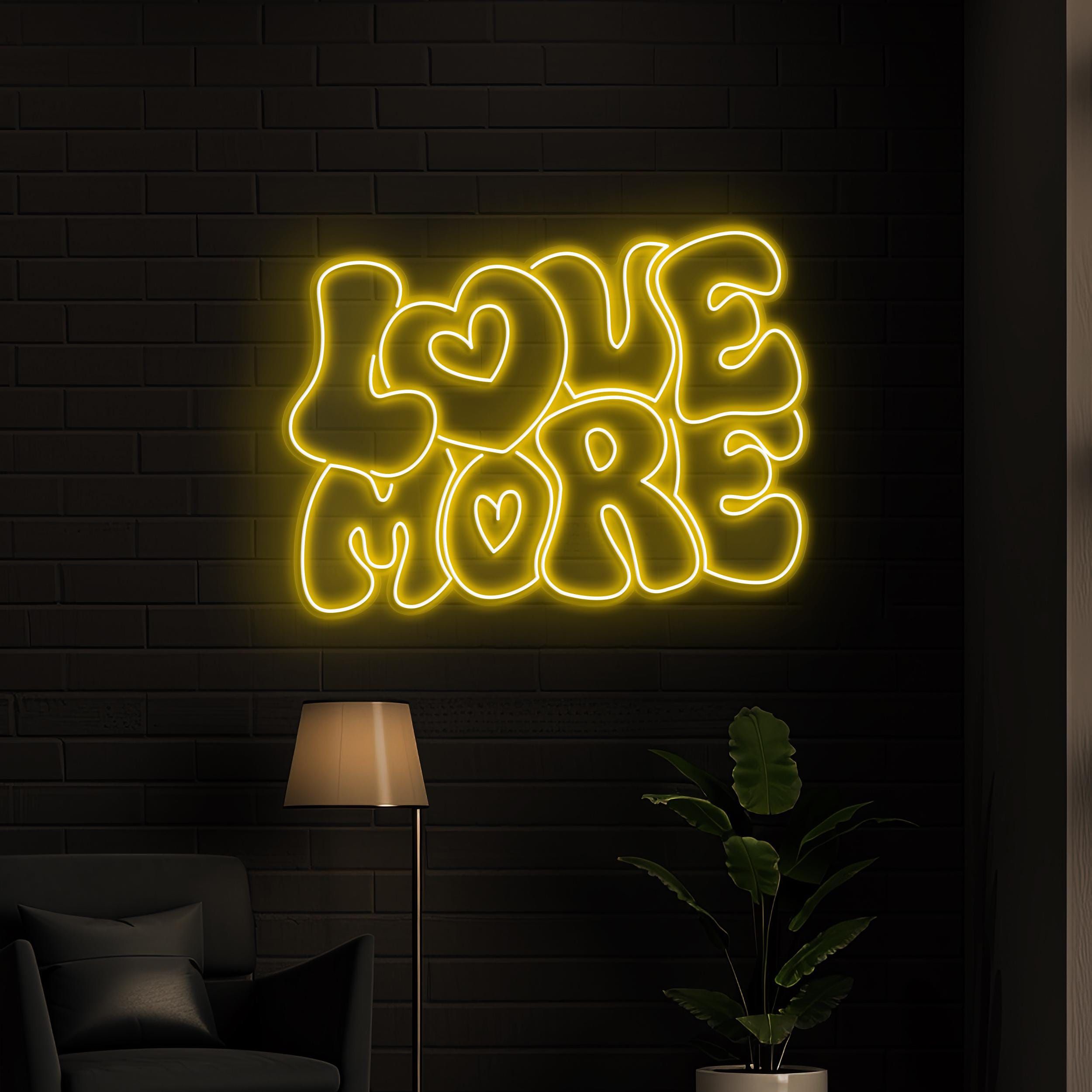 Love More Neon Sign, Love More LED Light, Love More Wall Art, Romantic Home Decor, Engagement, Birthday, Party Decoration, Couples Love sign