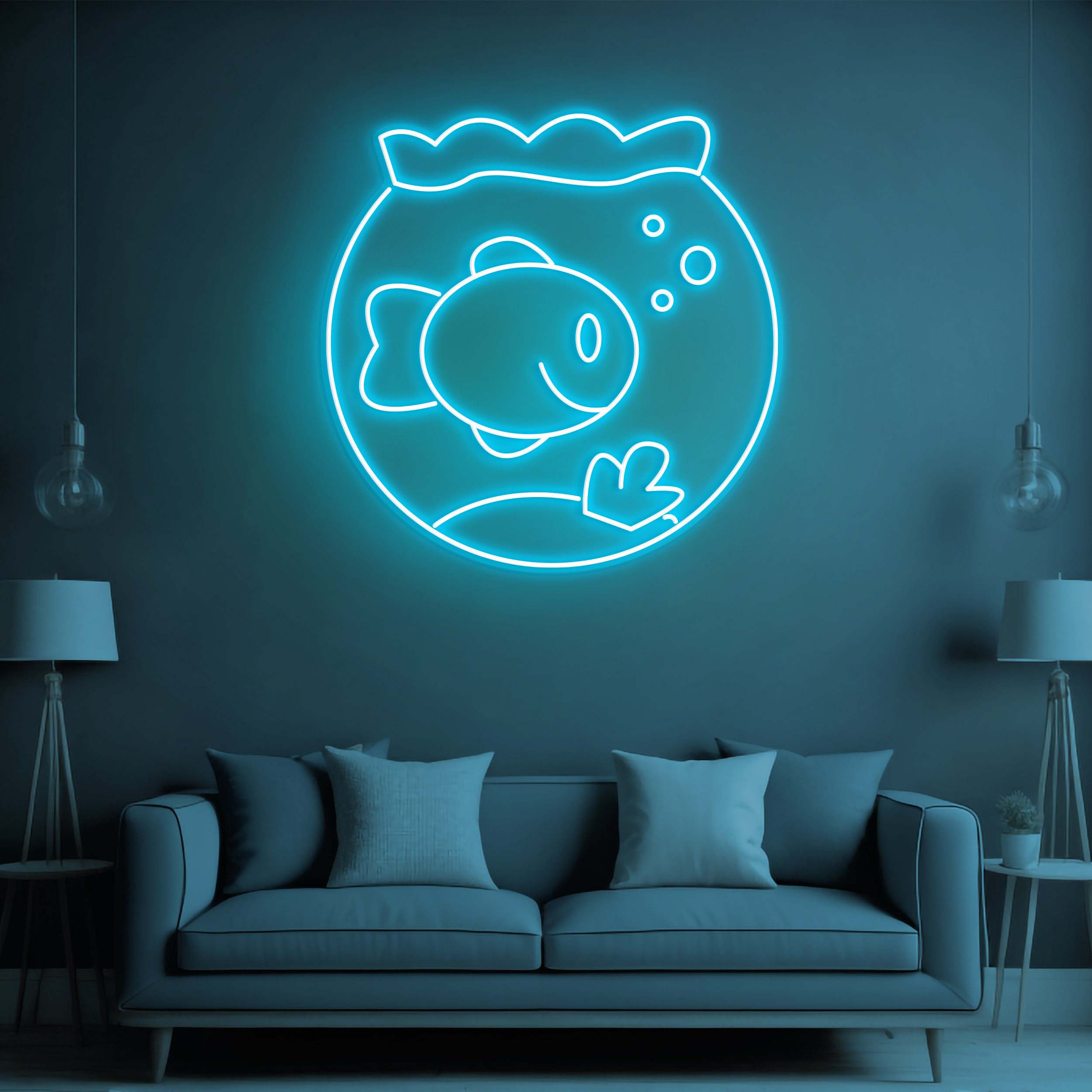 Fish Neon Sign, Fish Neon Light, Aquarium Theme Wall Art, Fish Tank Decoration, Gift for Aquarium Lovers, Fish Room Decor Sign,Home LED Sign