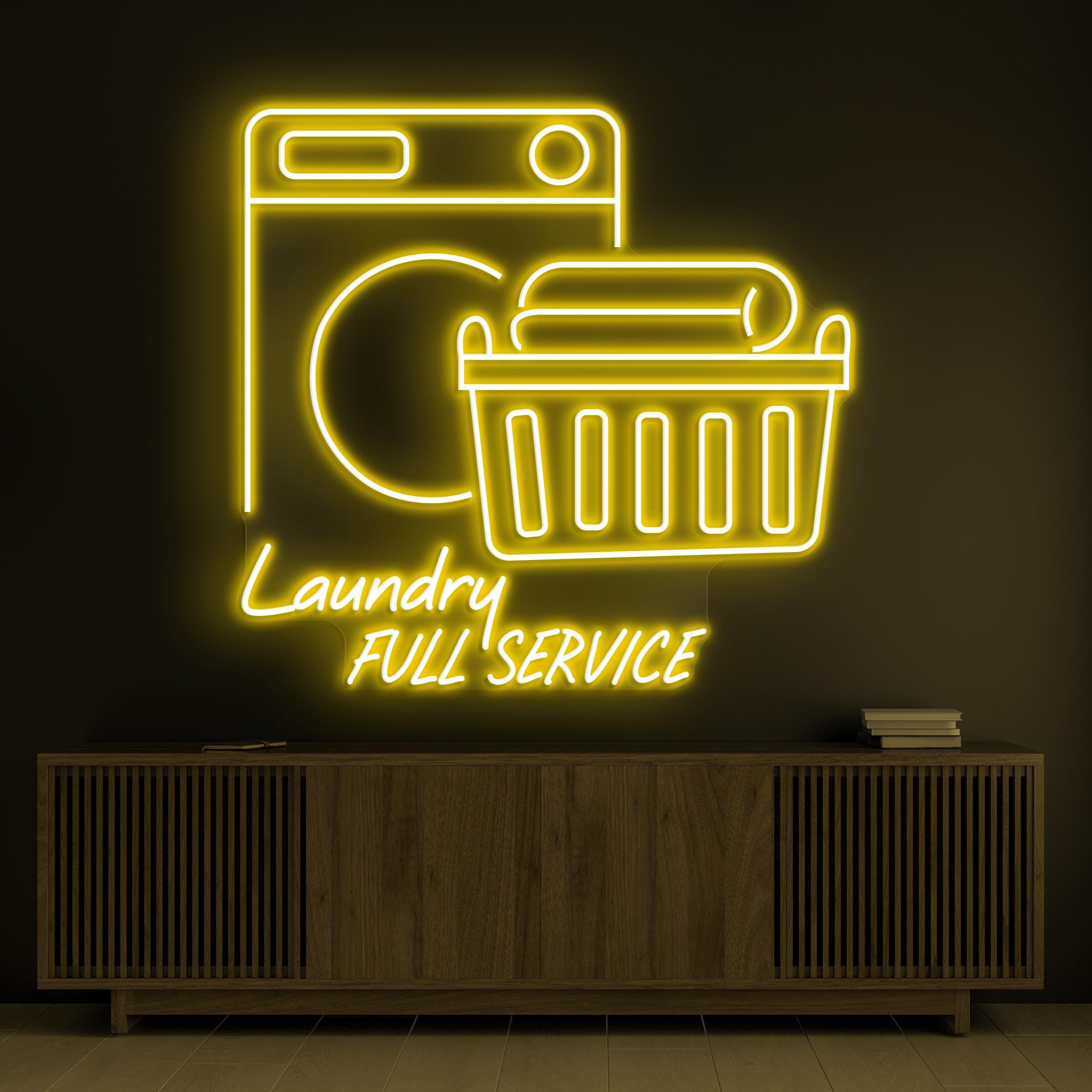 Laundry Full Service Neon Sign, Laundry Full Service LED Light, Led Shop Wall Decor, Laundry Room Neon Light, Kitchen Wall Art, Gift Idea