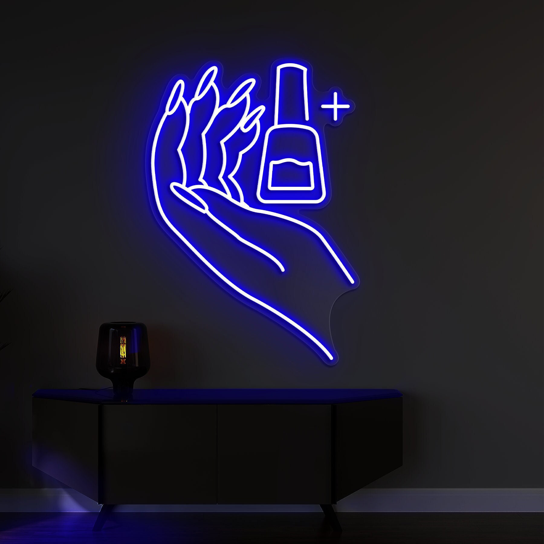 Nail Studio Neon Sign, Salon Decor, Hand on Nail Polish Neon Sign, Women and Girl Decor, Lights for Nail Salon, Beauty Room,Bedroom Wall Art