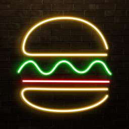 Burger Neon Sign, Burger LED Light, Fast Food Wall Decor, Kitchen Wall Art, Hamburger Neon Light, Street Food Decor, Burger Shop Neon Art