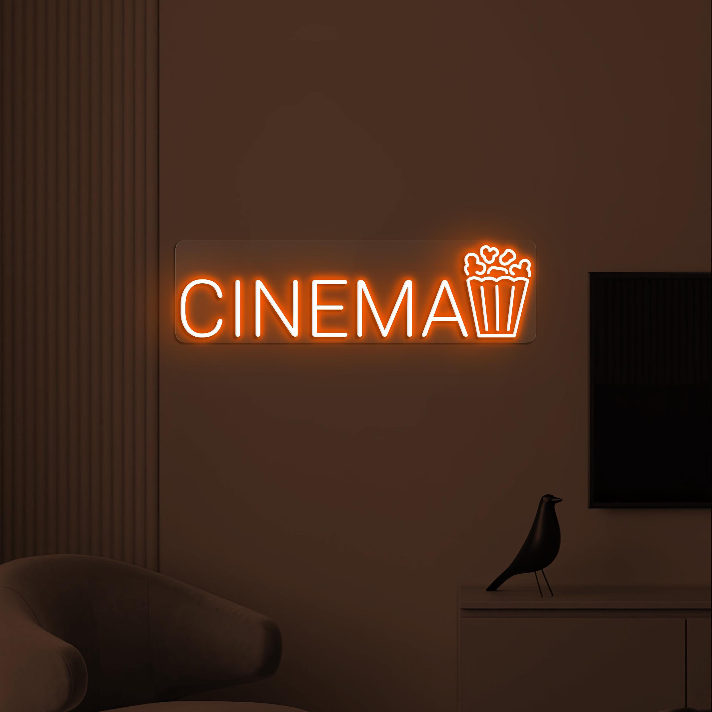 Cinema Neon Sign, Cinema LED Light, Cinema Popcorn Wall Decor, Movie Theater Neon Art, Cinema Room Light, Movie Lover Gift, Home Wall Decor