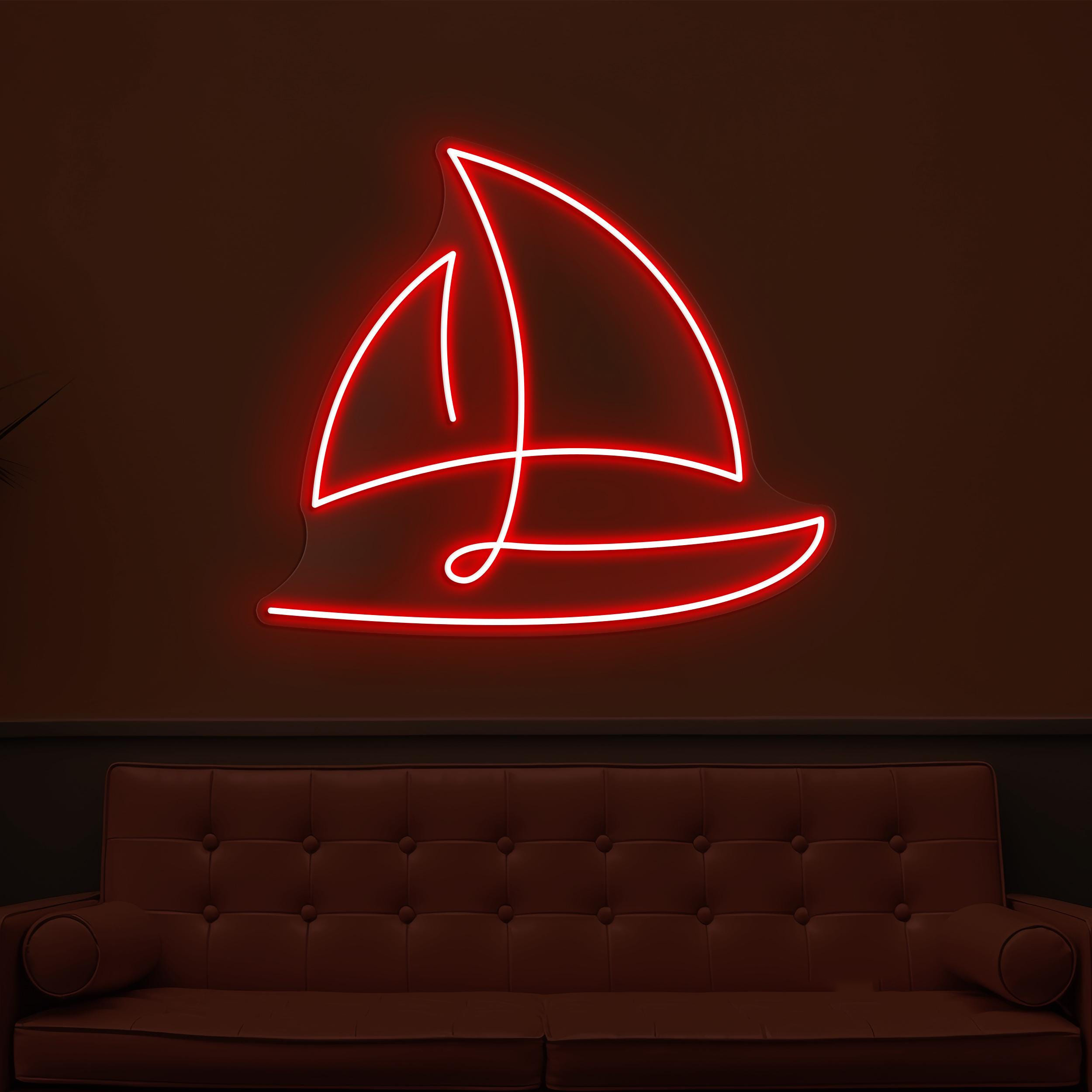 Sailboat Neon Sign, Sailboat LED Light, Sea Sailboat LED Neon Art, Kids Room Wall Decor, Ocean Neon Light, Beach Bar Led Sign, Ocean Lover
