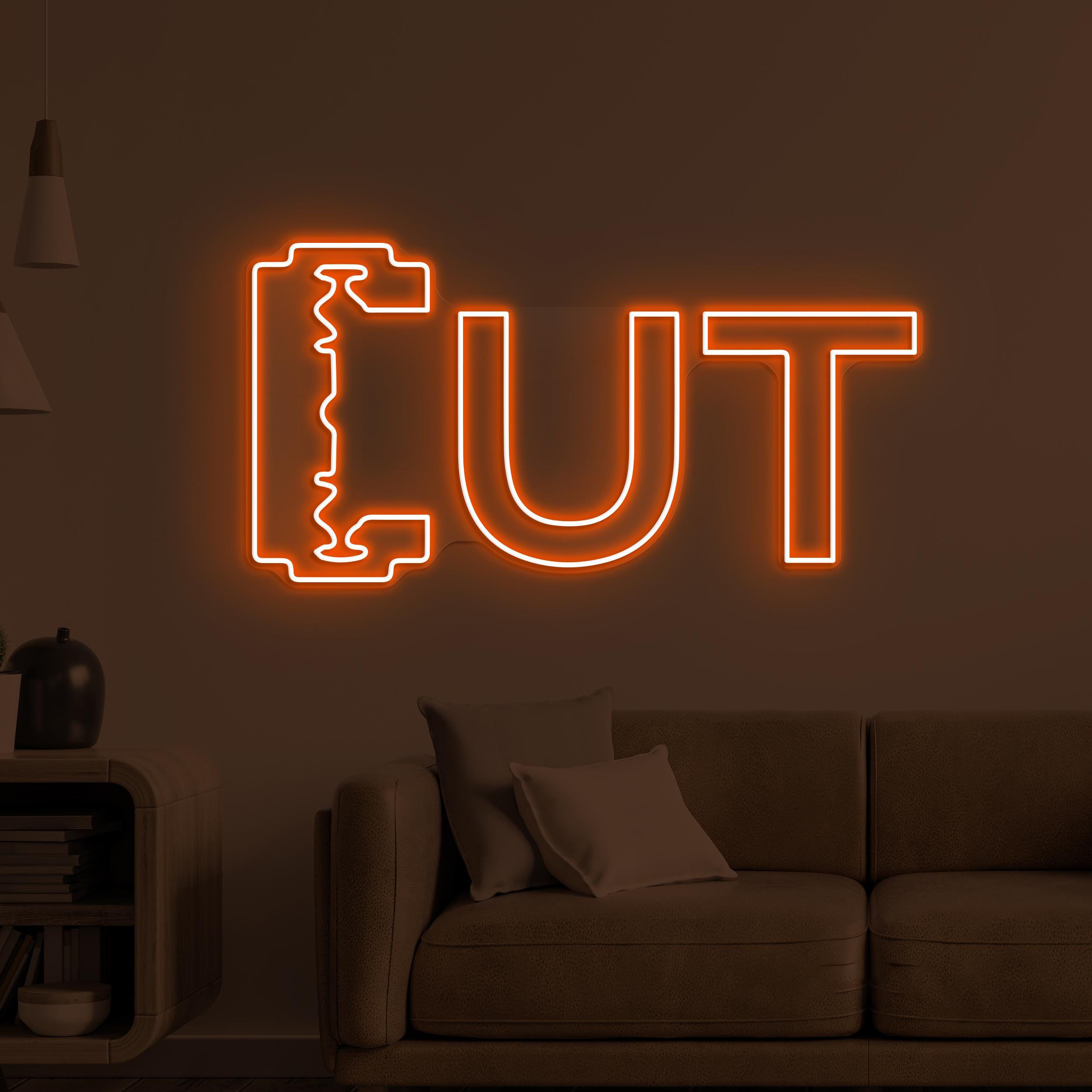 CUT Neon Sign, CUT Led Light, Razor Wall Decor, Barber Shop Wall Art, Beauty Salon LED Neon Art, Custom Neon Sign, Hair Dressing Neon Art