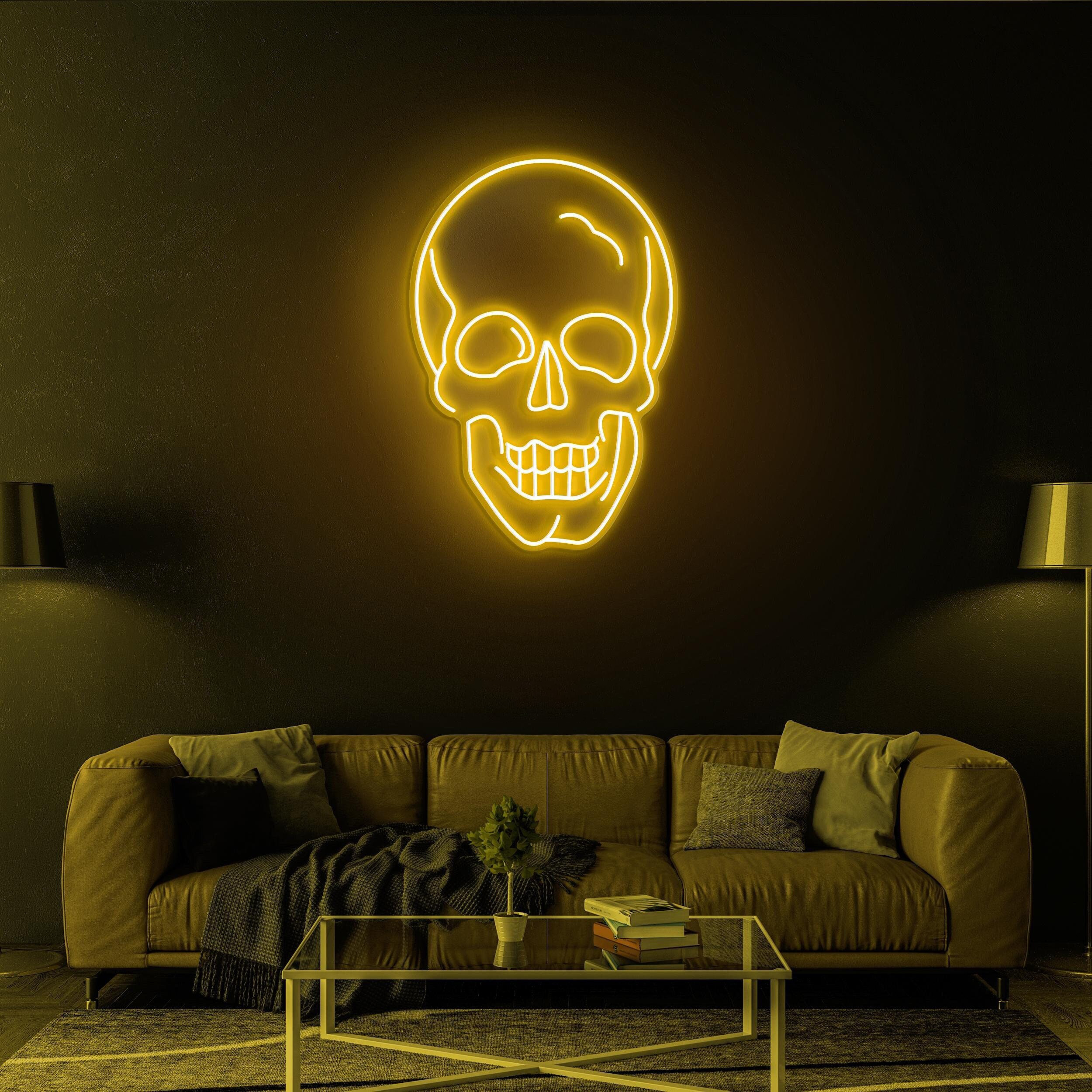 Skull Head Neon Sign, Skull Head LED Light, Skeleton Head LED Neon Art, Anime Neon Sign, Grim Reaper Light, Horror House Decor, Home Decor